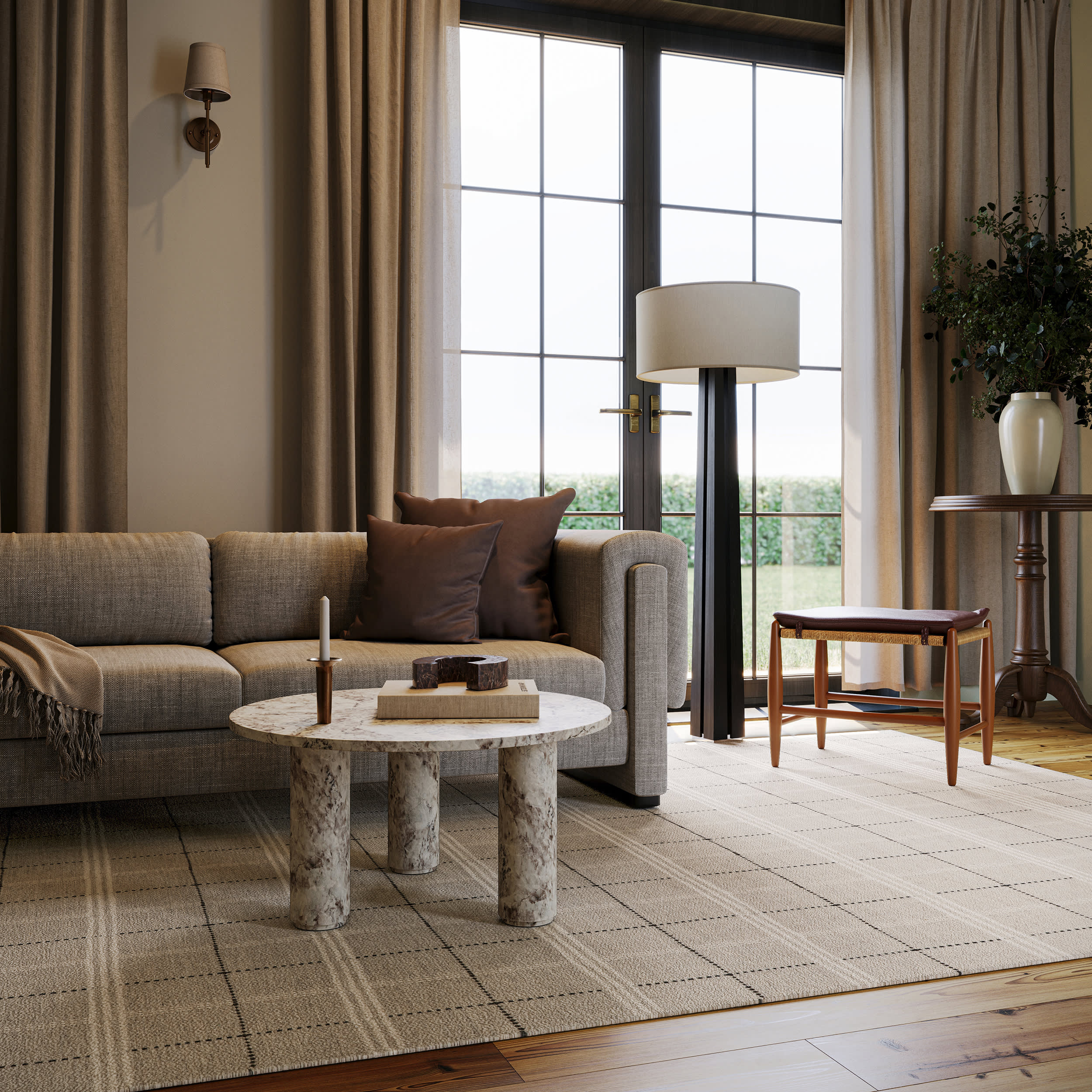 Downing Plaid Wool Rug by Nate Berkus | Grey - Image 7