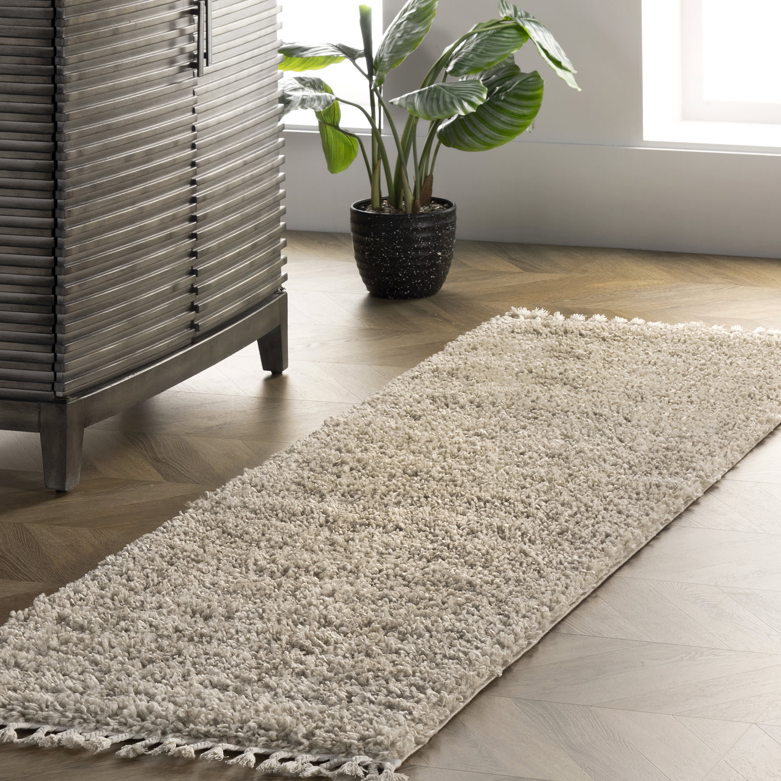 Dream Solid Shag Rug | Beige - Image 2