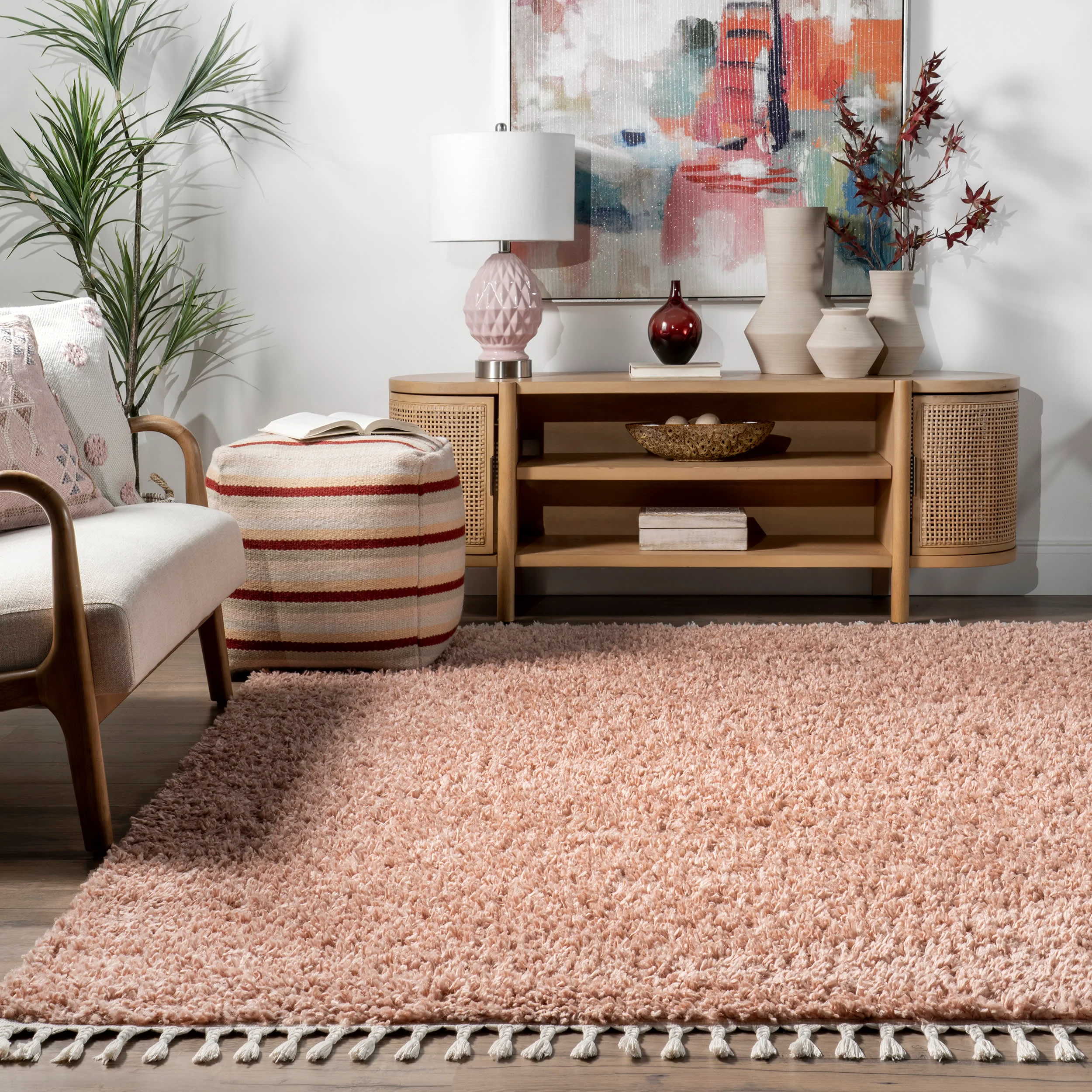 Dream Solid Shag Rug | Blush - Image 4