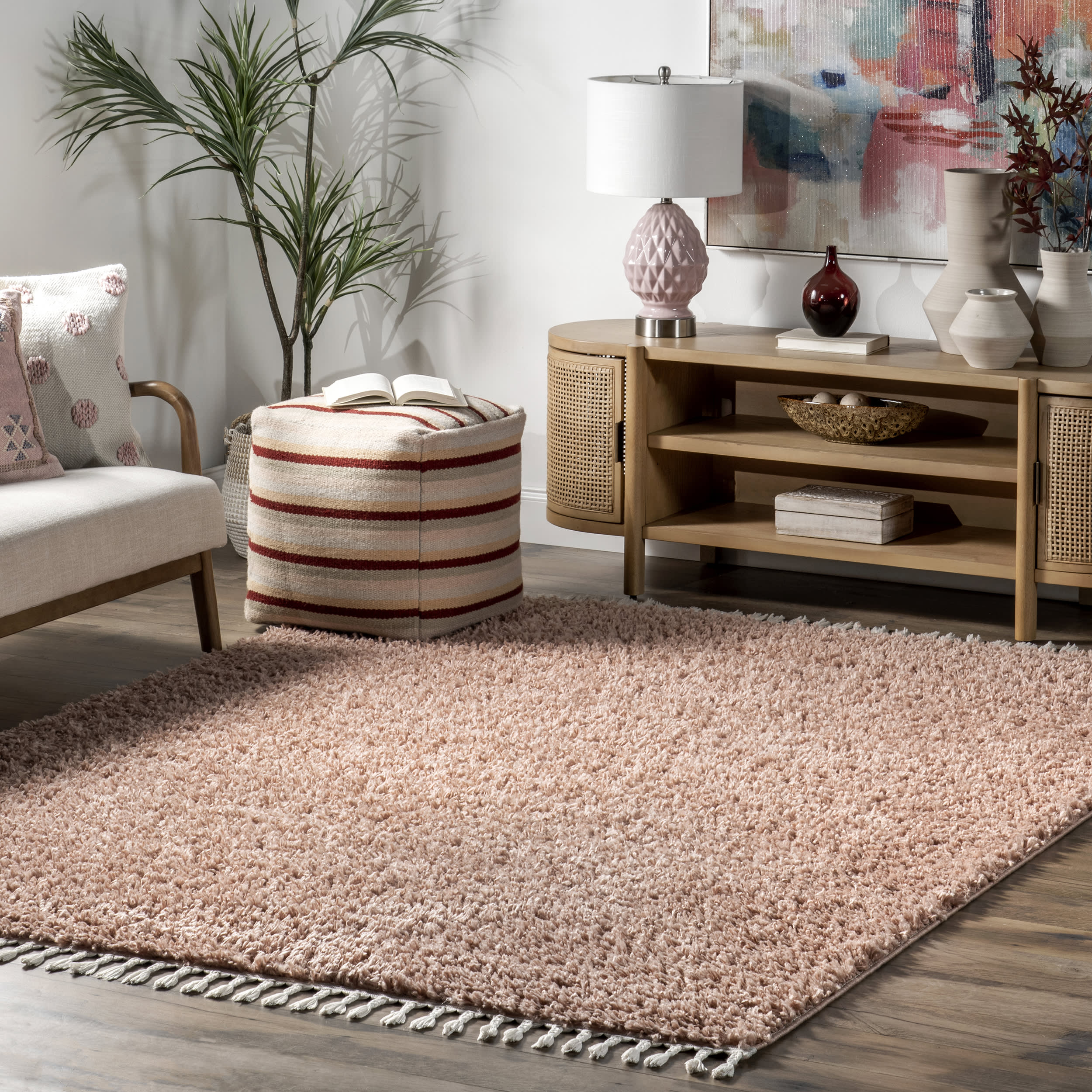 Dream Solid Shag Rug | Blush - Image 2
