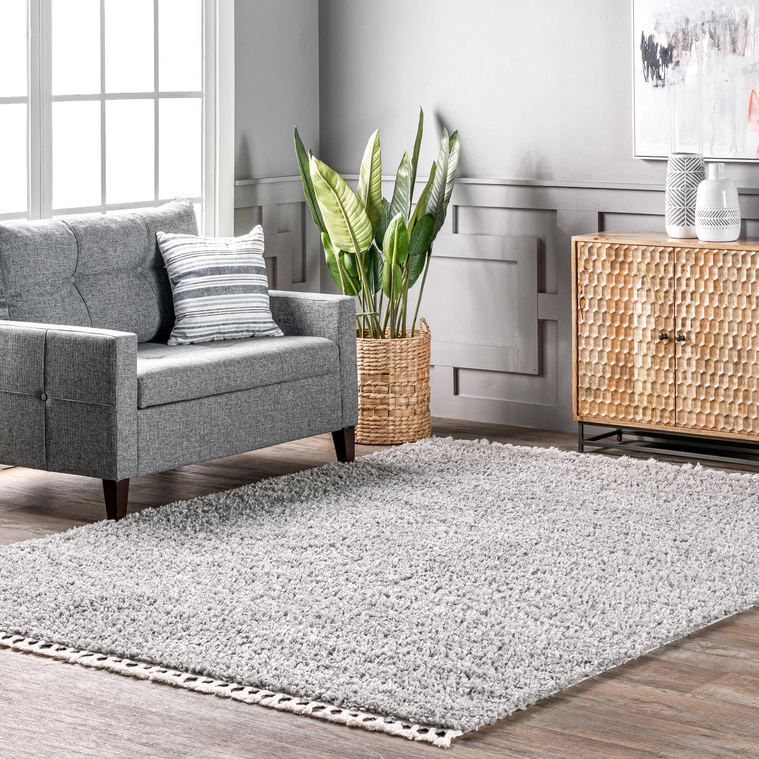 Dream Solid Shag Rug | Grey - Image 2
