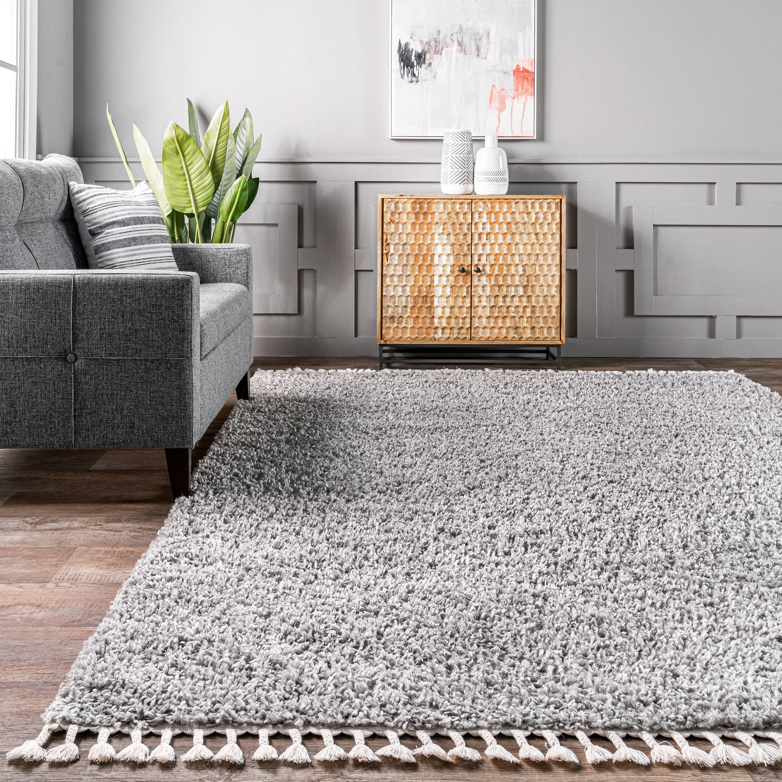 Dream Solid Shag Rug | Grey - Image 4