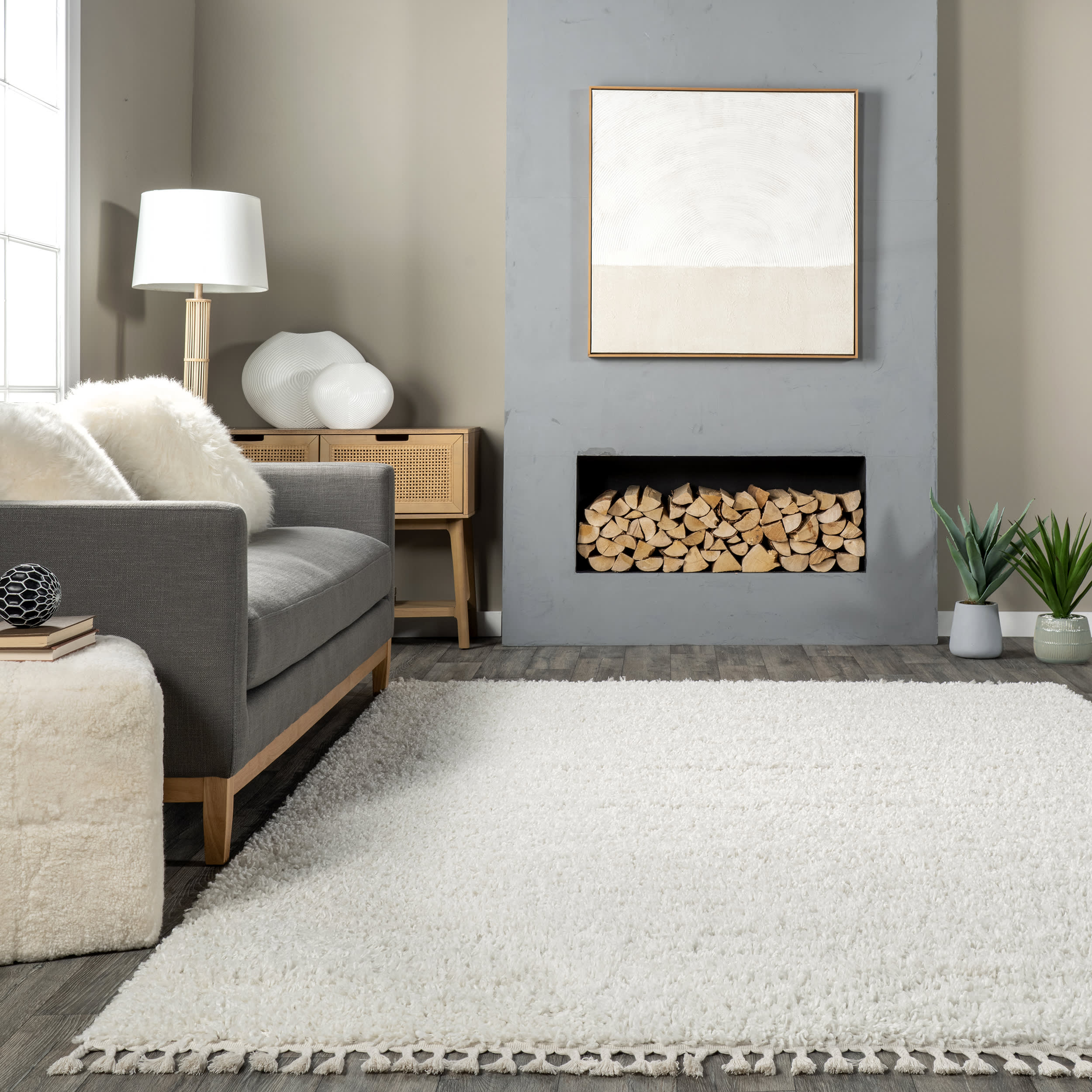 Dream Solid Shag Rug | Ivory - Image 4