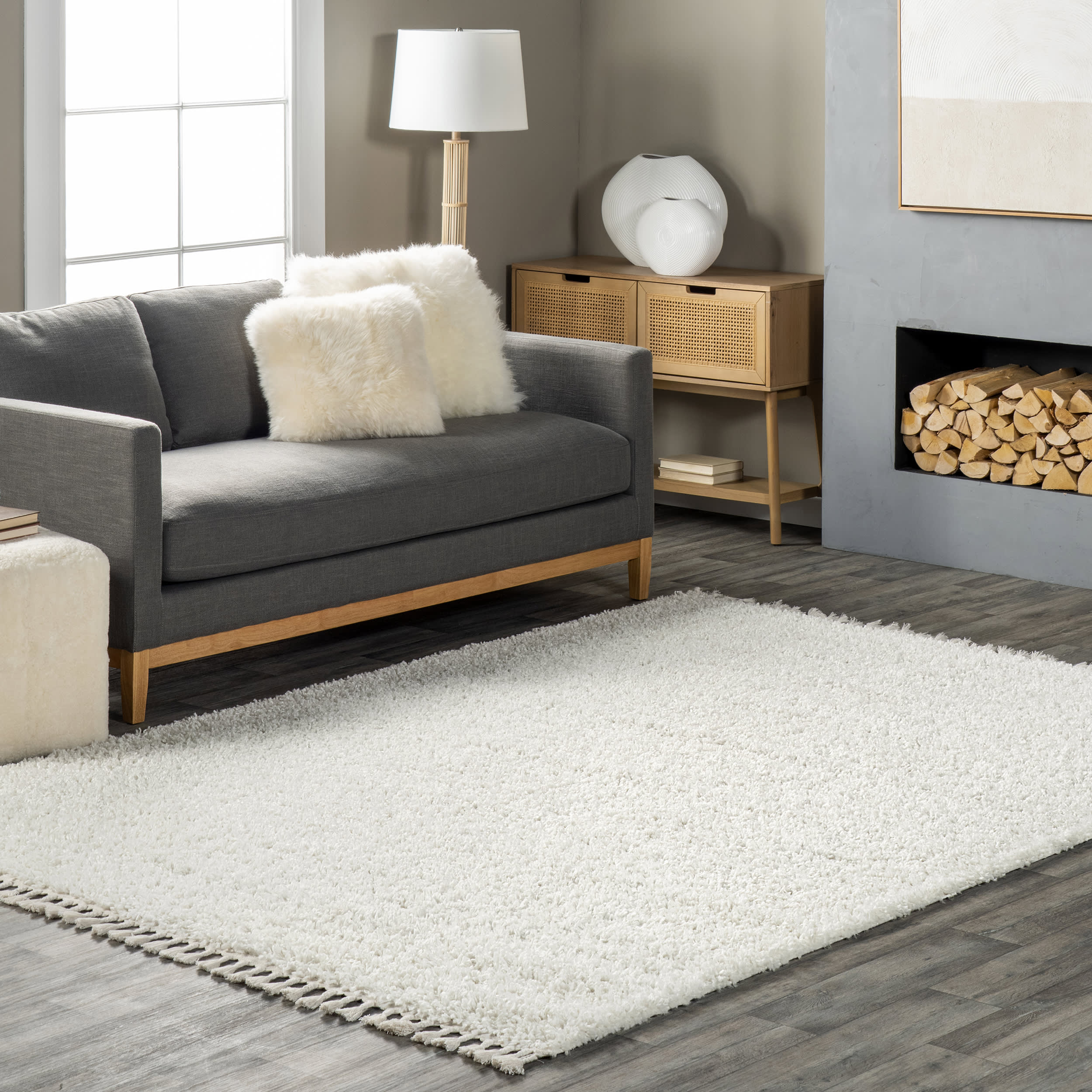 Dream Solid Shag Rug | Ivory - Image 2
