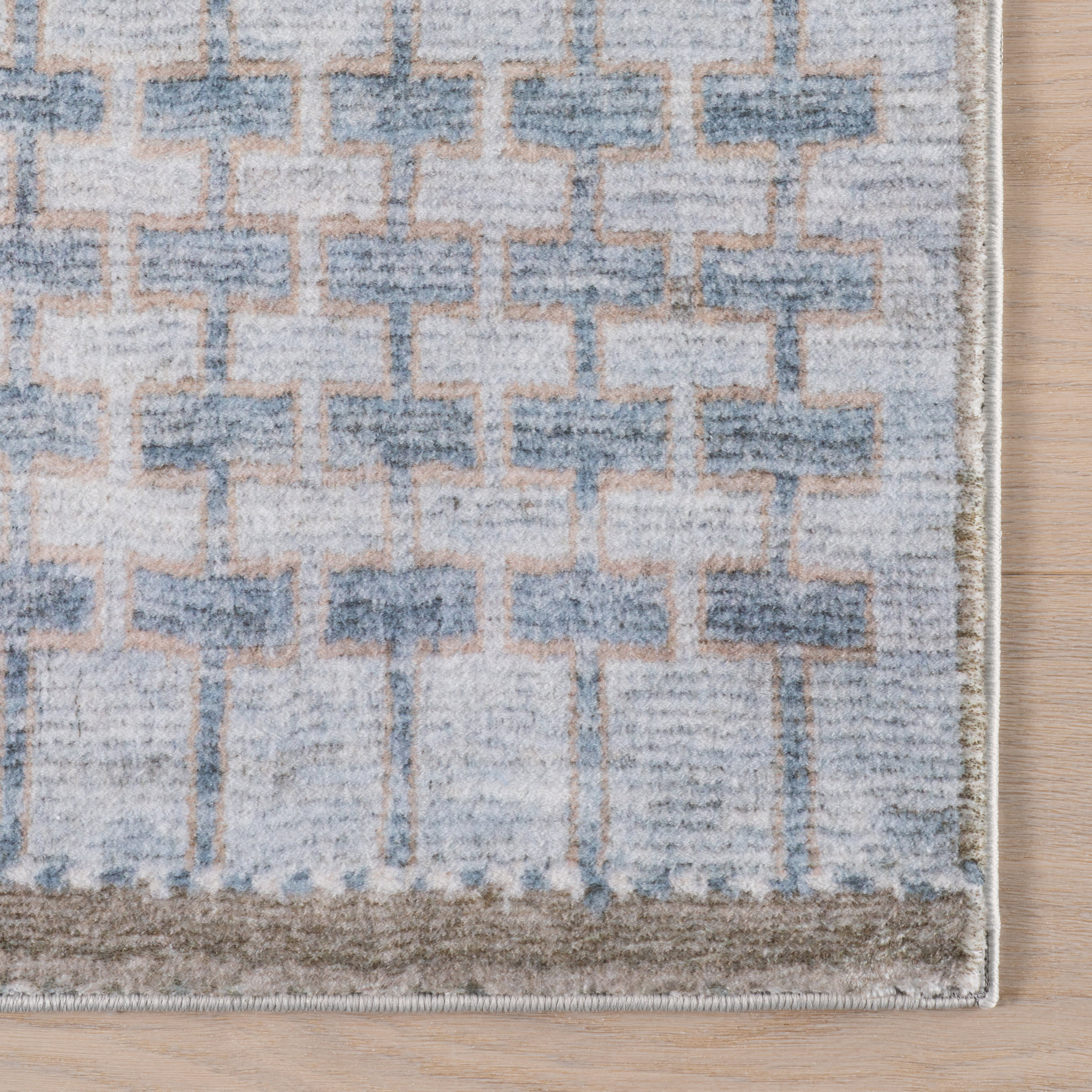 Drusilae Abstract Washable Rug | Light Blue - Image 4