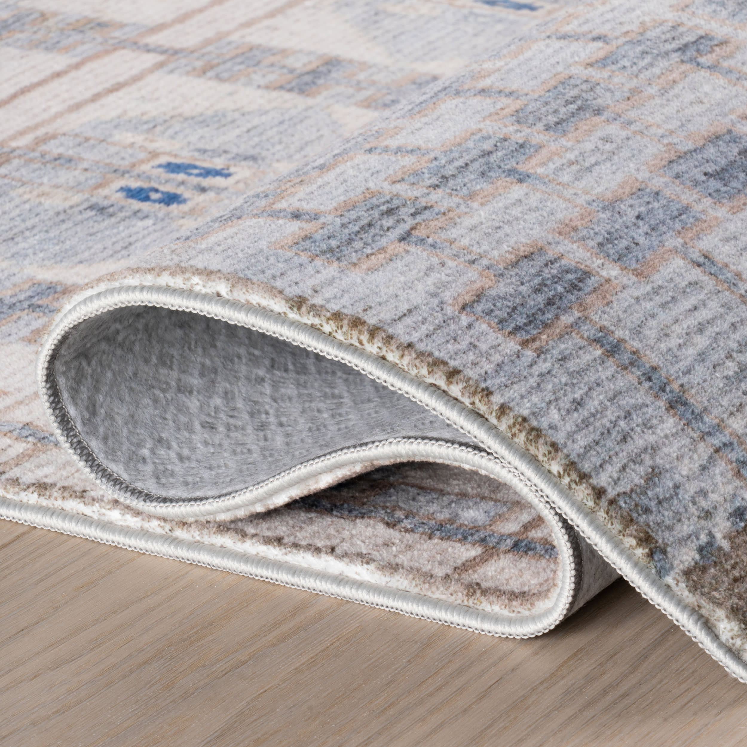 Drusilae Abstract Washable Rug | Light Blue - Image 7