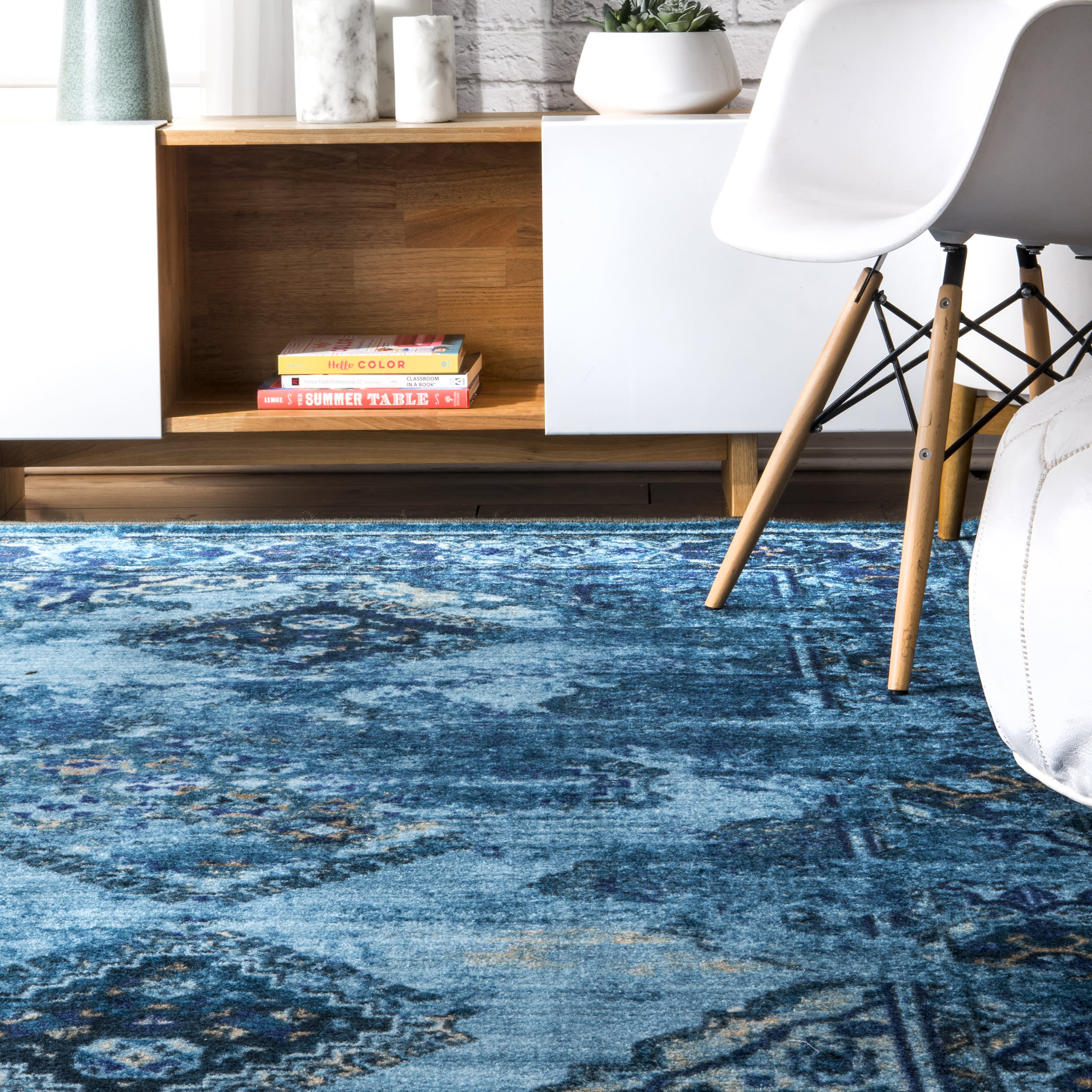 Dyed Diamonds Rug | Blue - Image 4