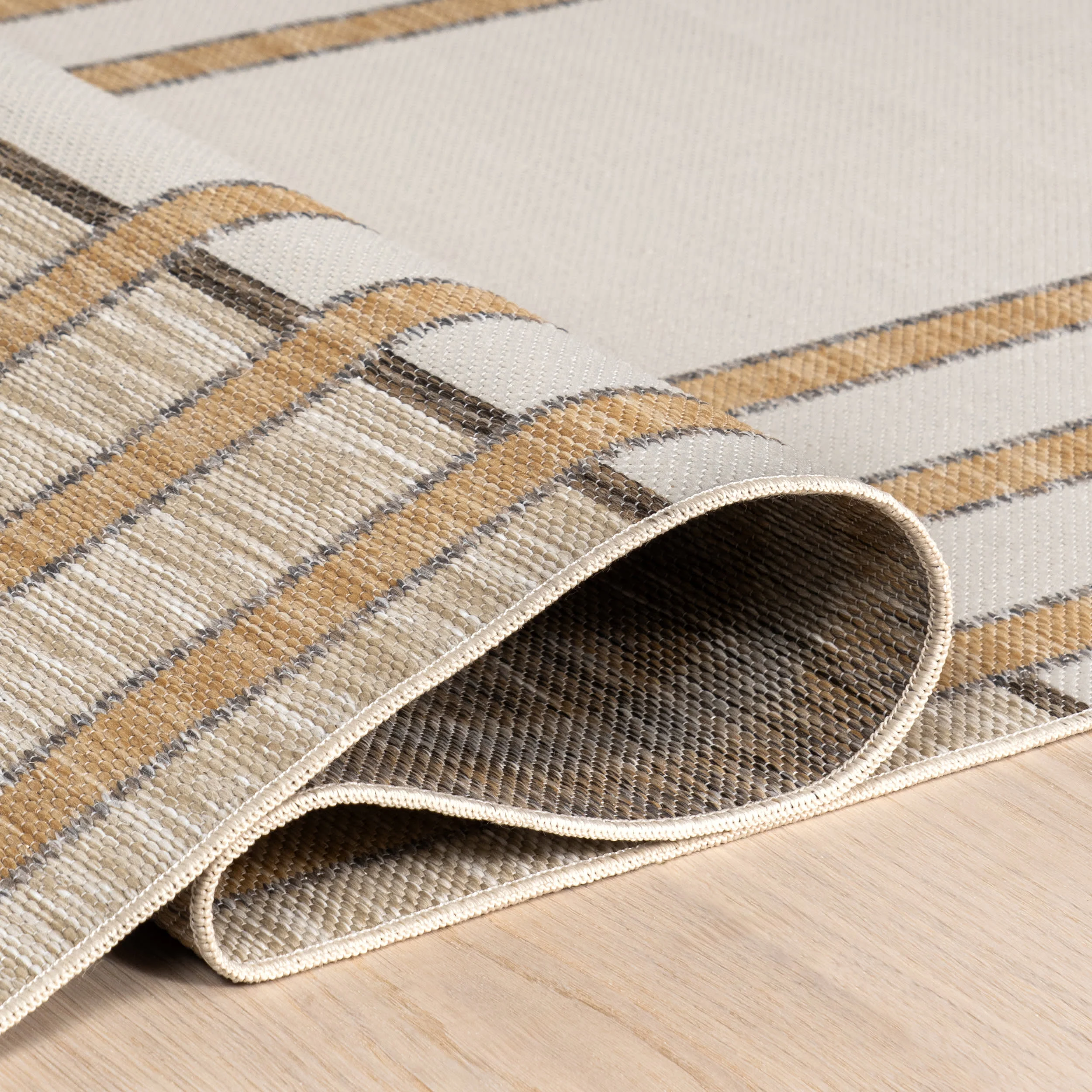Dylan Chunky Plaid Indoor/Outdoor Rug | Beige - Image 10