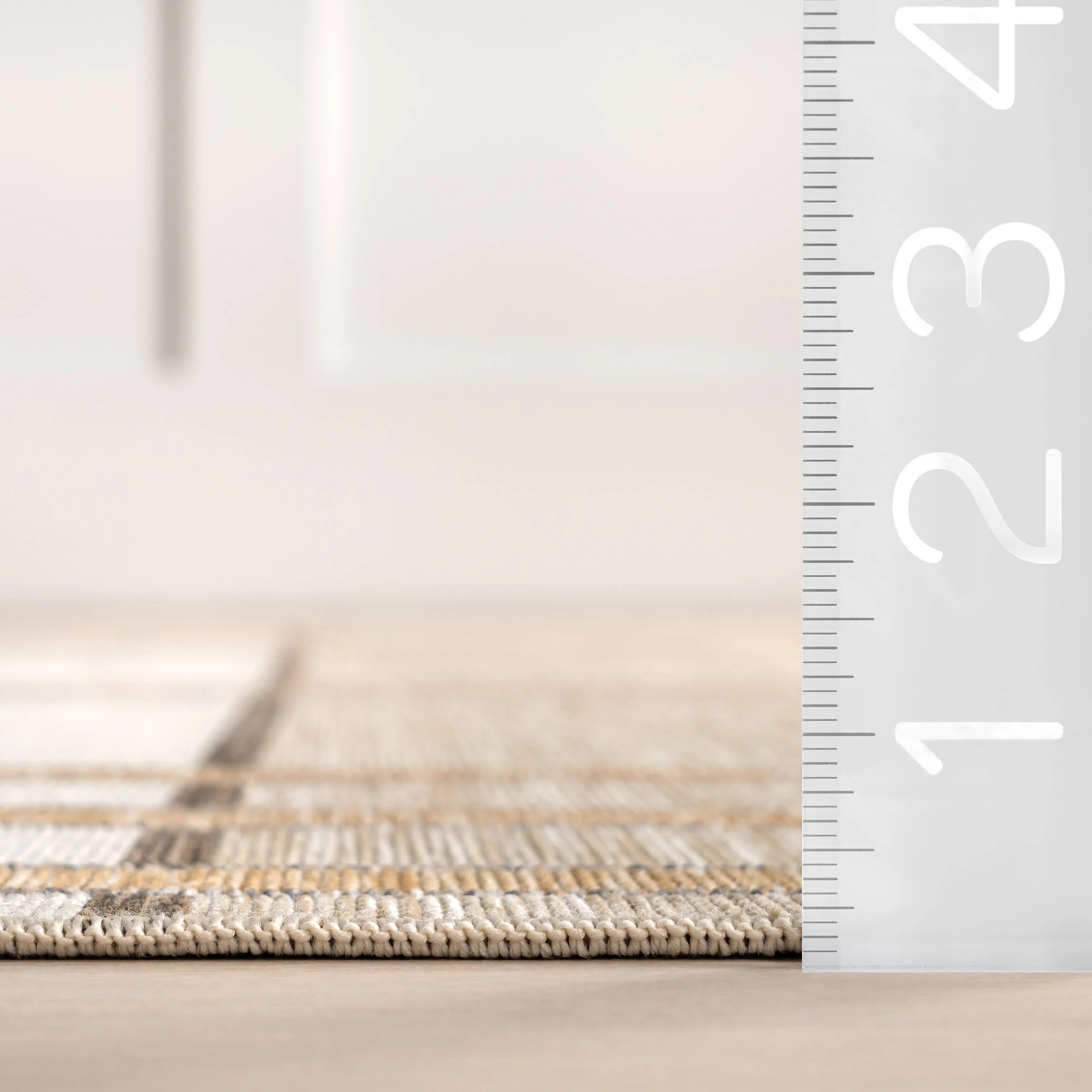Dylan Chunky Plaid Indoor/Outdoor Rug | Beige - Image 6