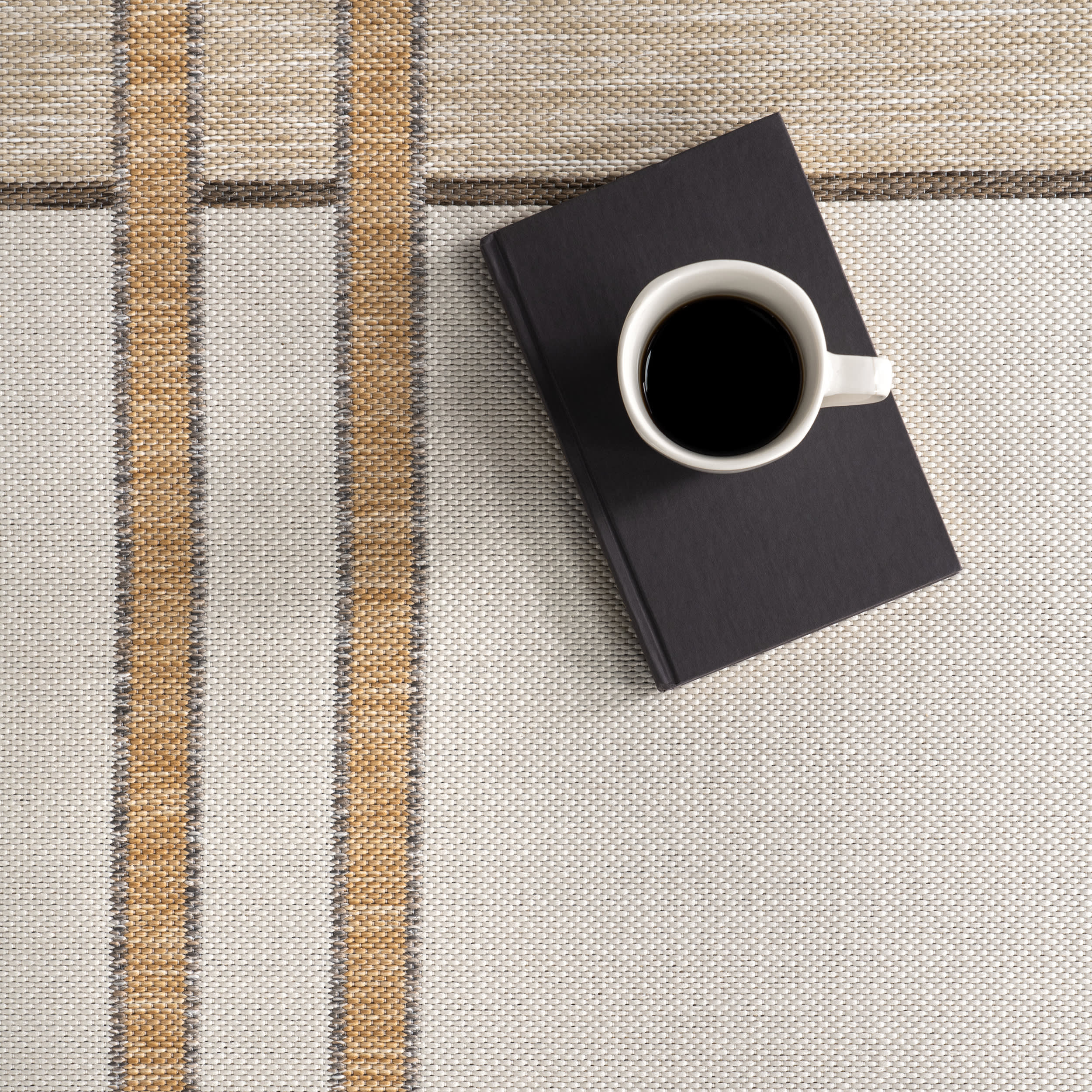 Dylan Chunky Plaid Indoor/Outdoor Rug | Beige - Image 8