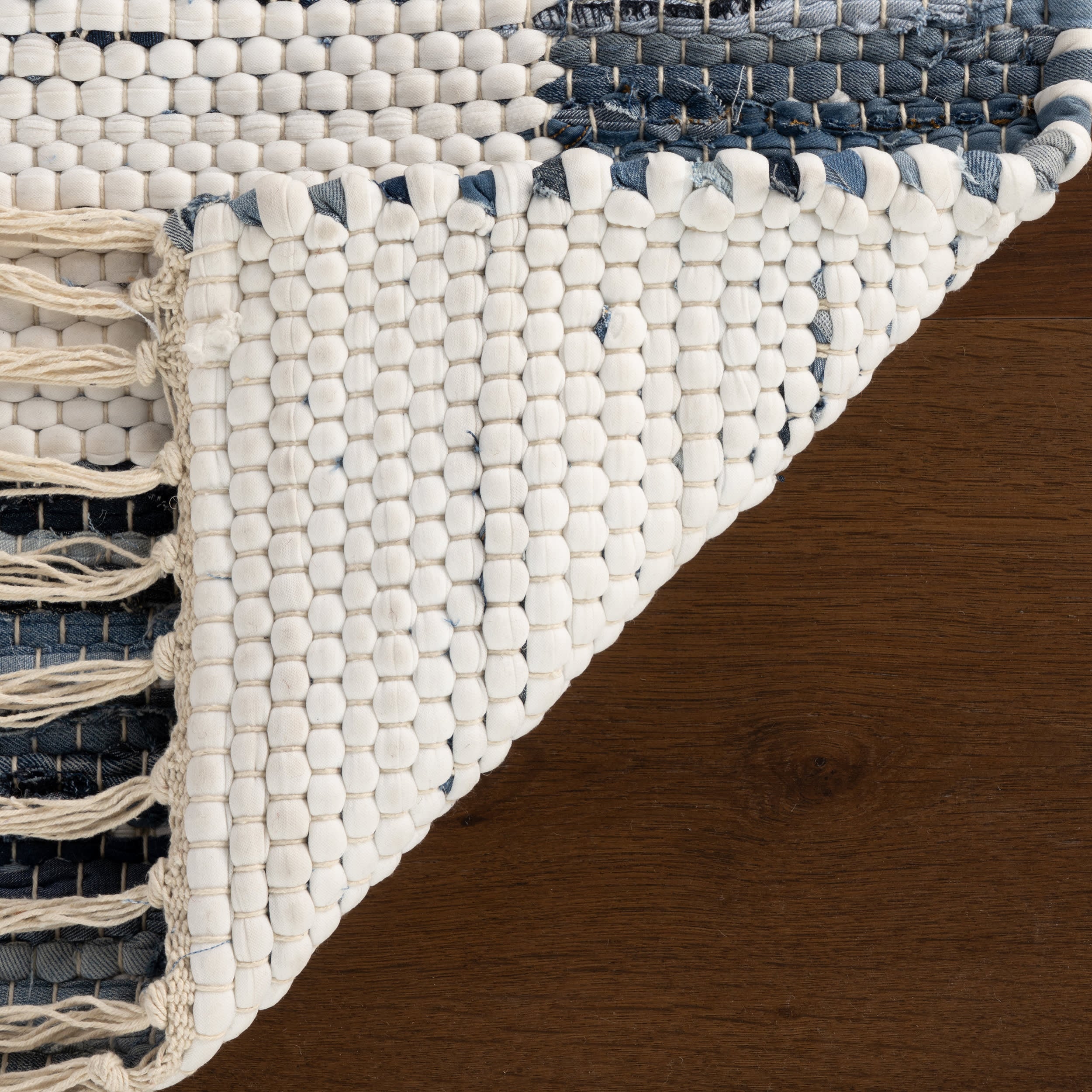Dymera Denim Bohemian Bordered Rug | Blue - Image 6