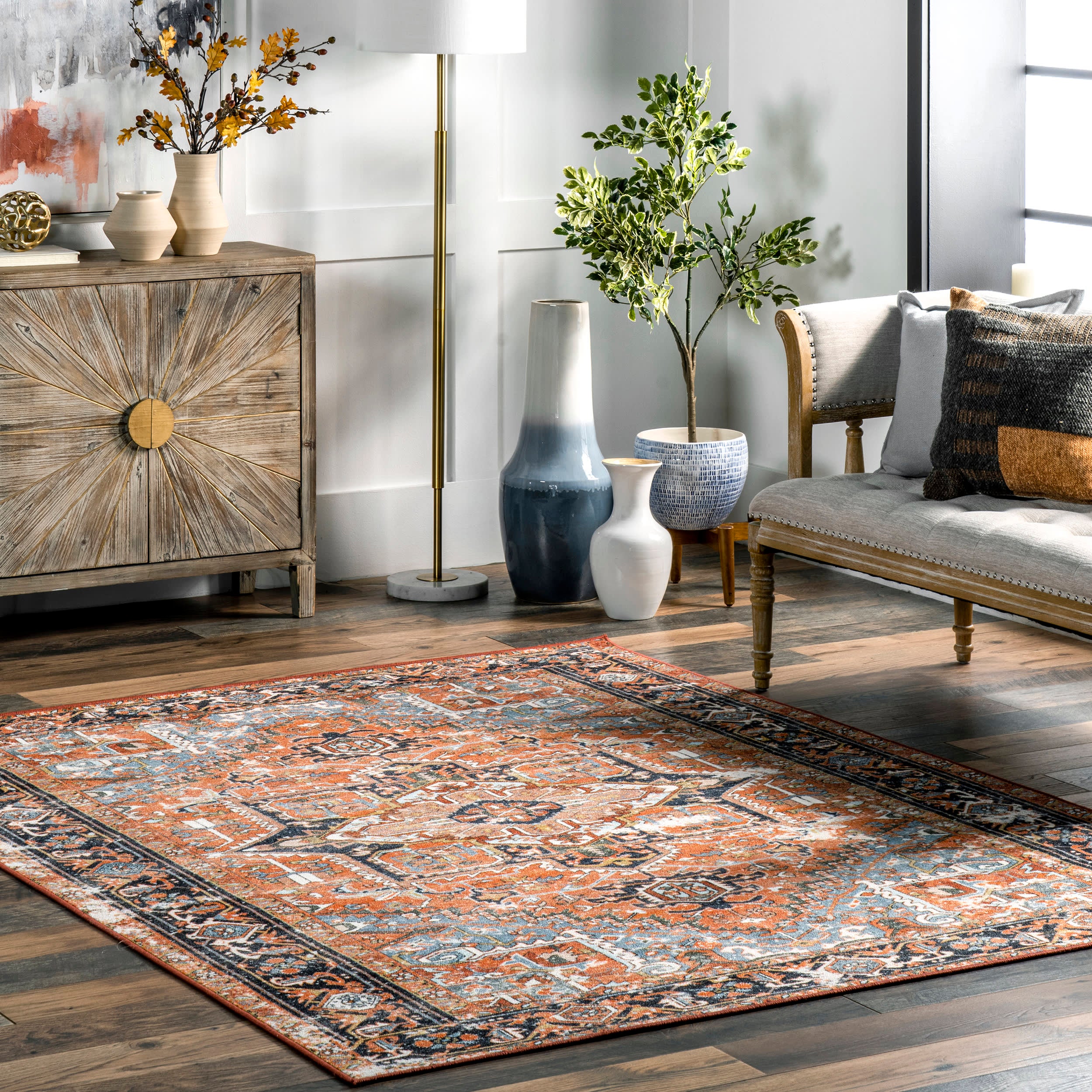 Dynasty Traditional Rug | Burnt Orange - Image 2