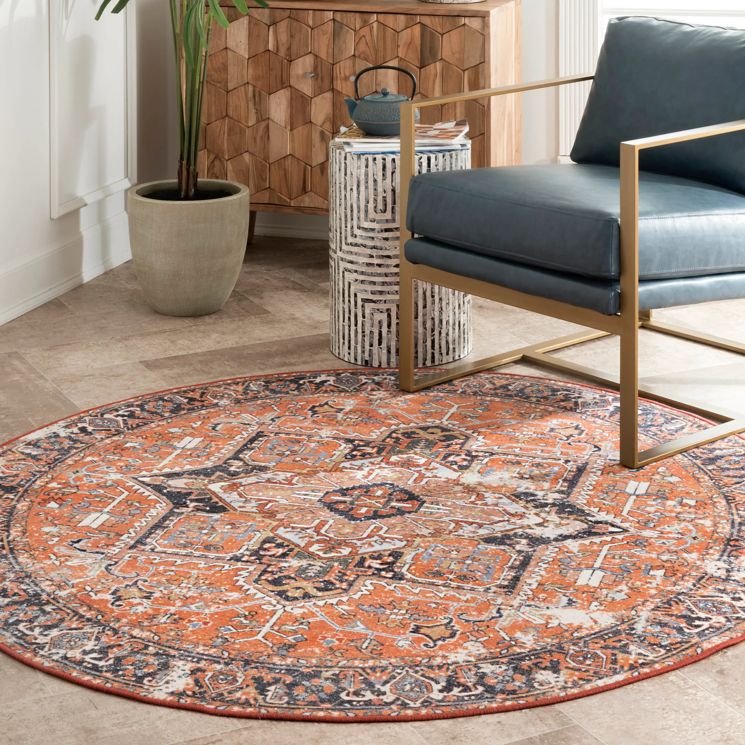 Dynasty Traditional Rug | Burnt Orange - Image 2