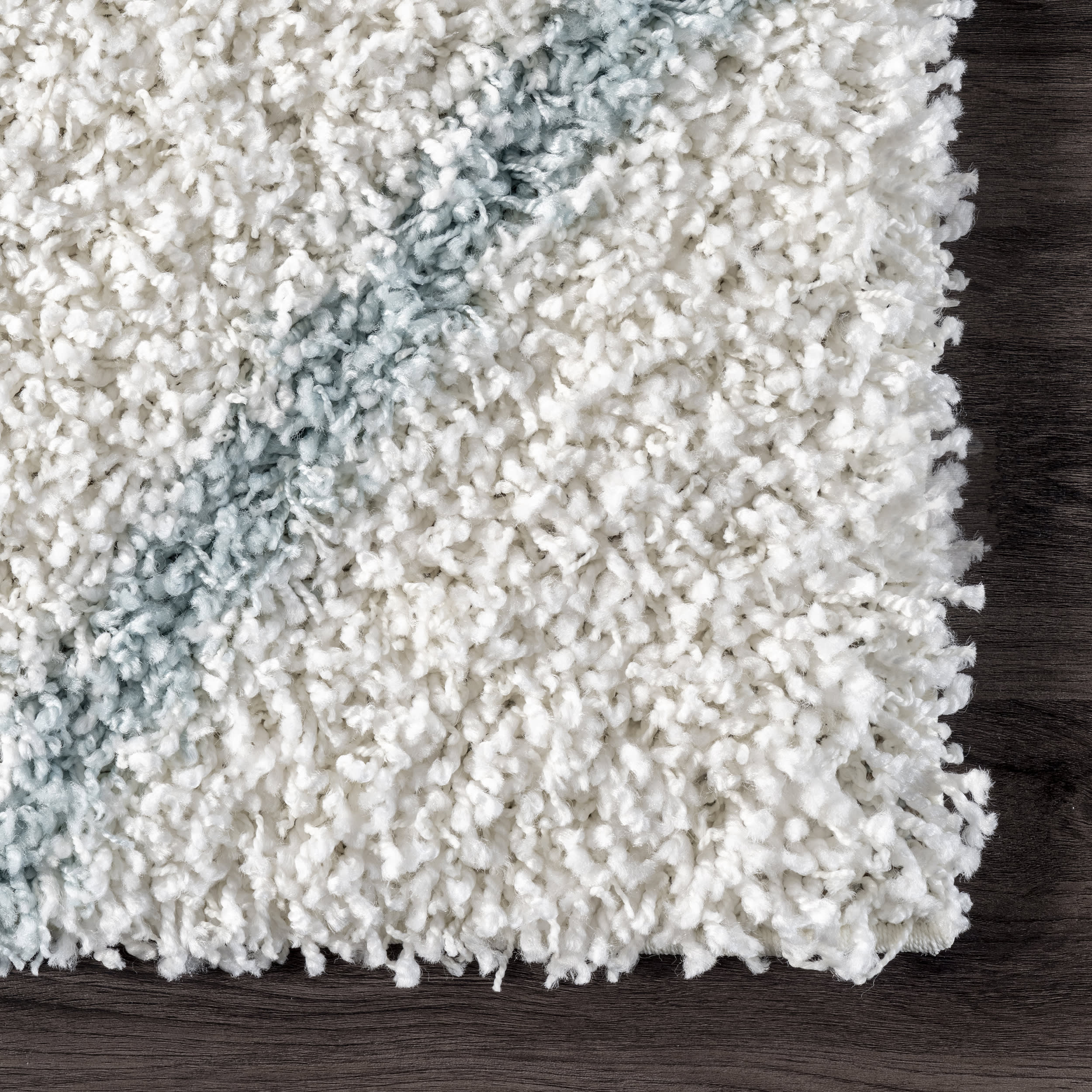 Easy Shag Lattice Rug | Blue - Image 3