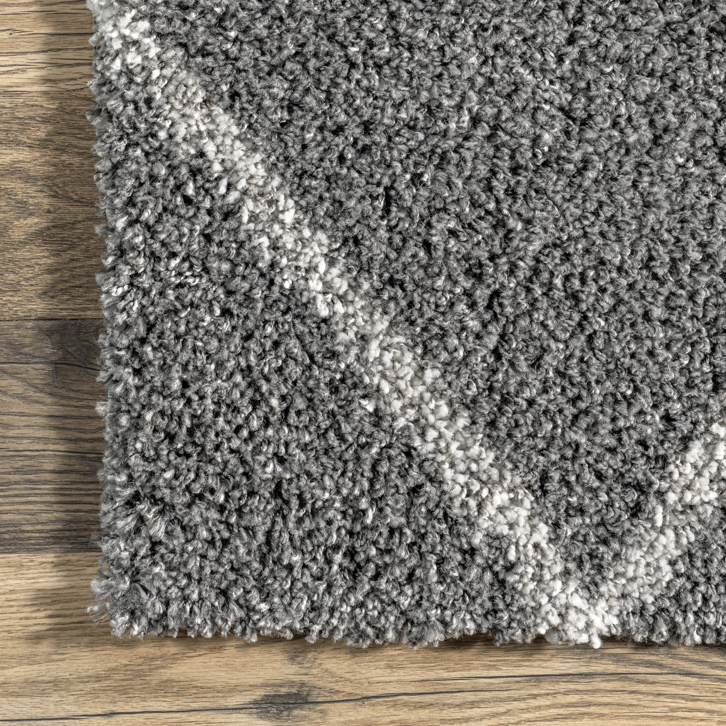 Easy Shag Lattice Rug | Dark Grey - Image 3