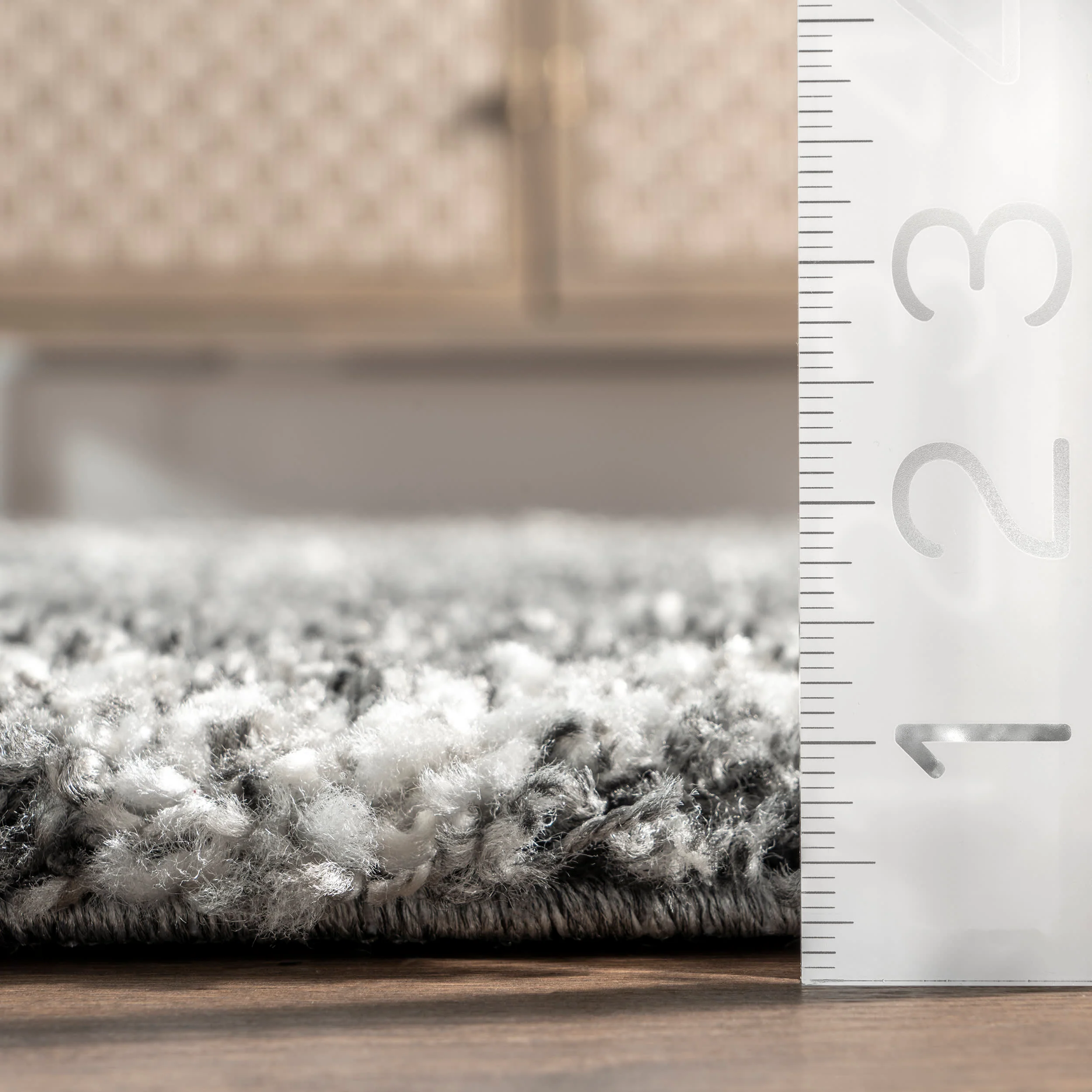 Easy Shag Lattice Rug | Dark Grey - Image 5