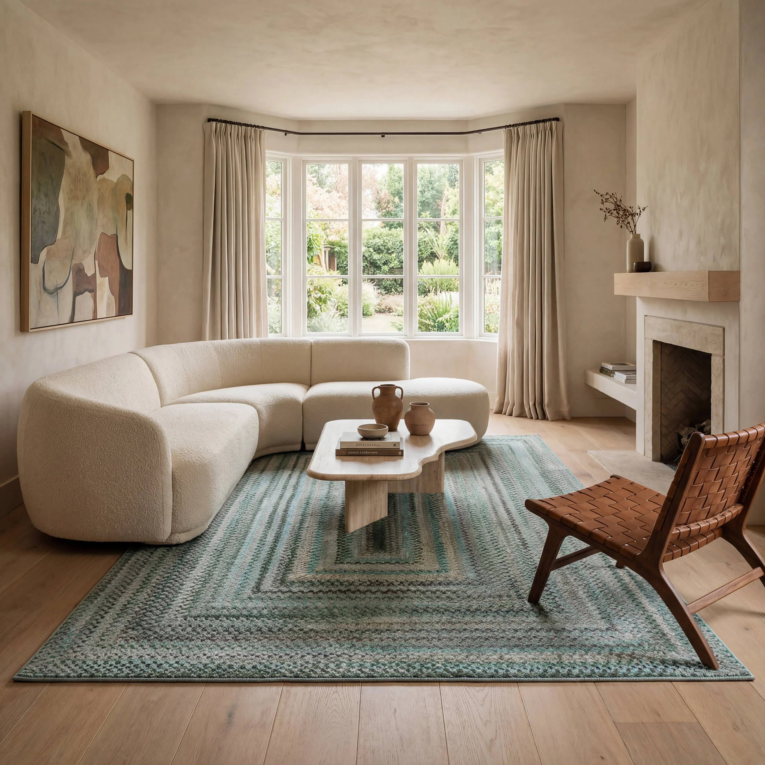Ebonelle Bordered Bohemian Washable Rug | Blue - Image 2