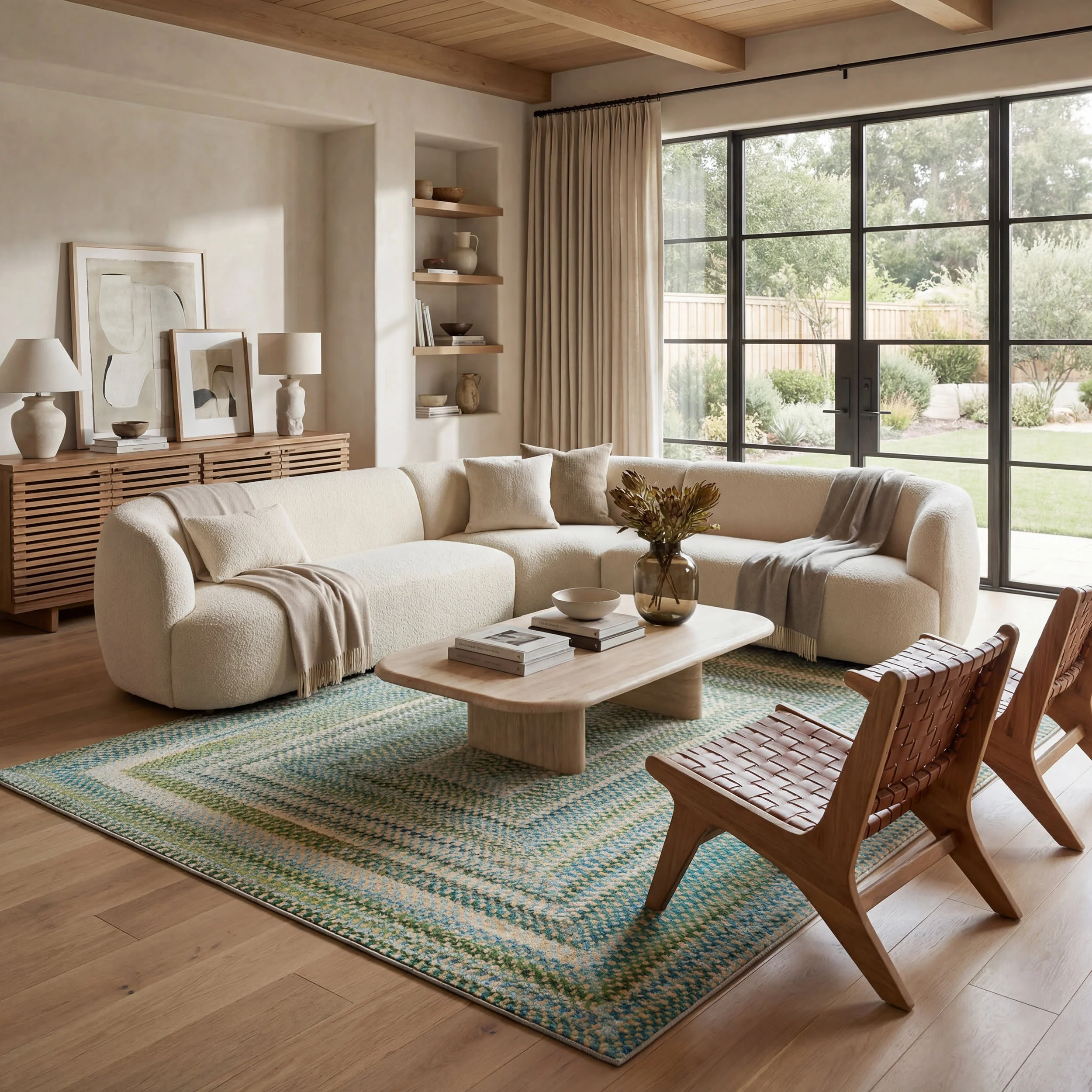 Ebonelle Bordered Bohemian Washable Rug | Green - Image 2
