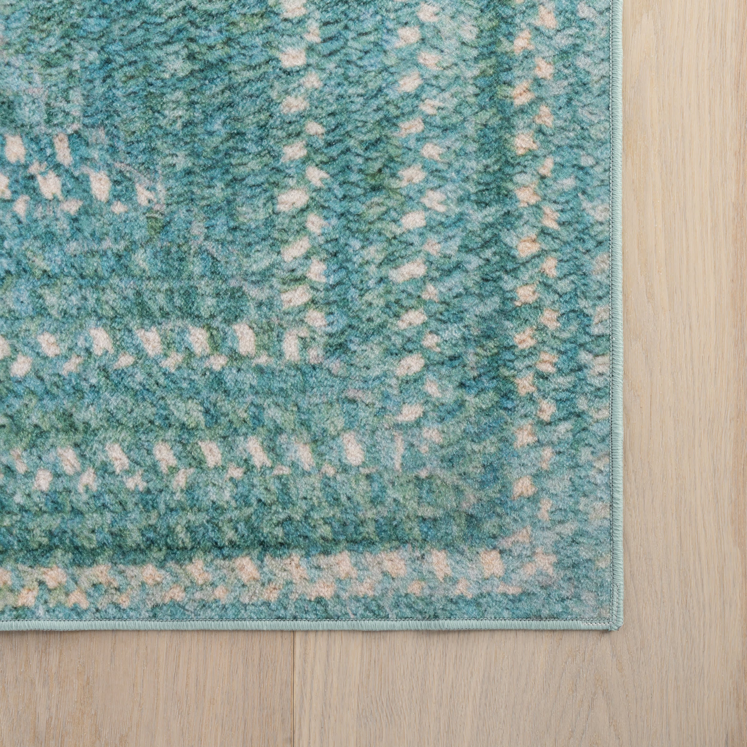 Ebonelle Bordered Bohemian Washable Rug | Teal - Image 4