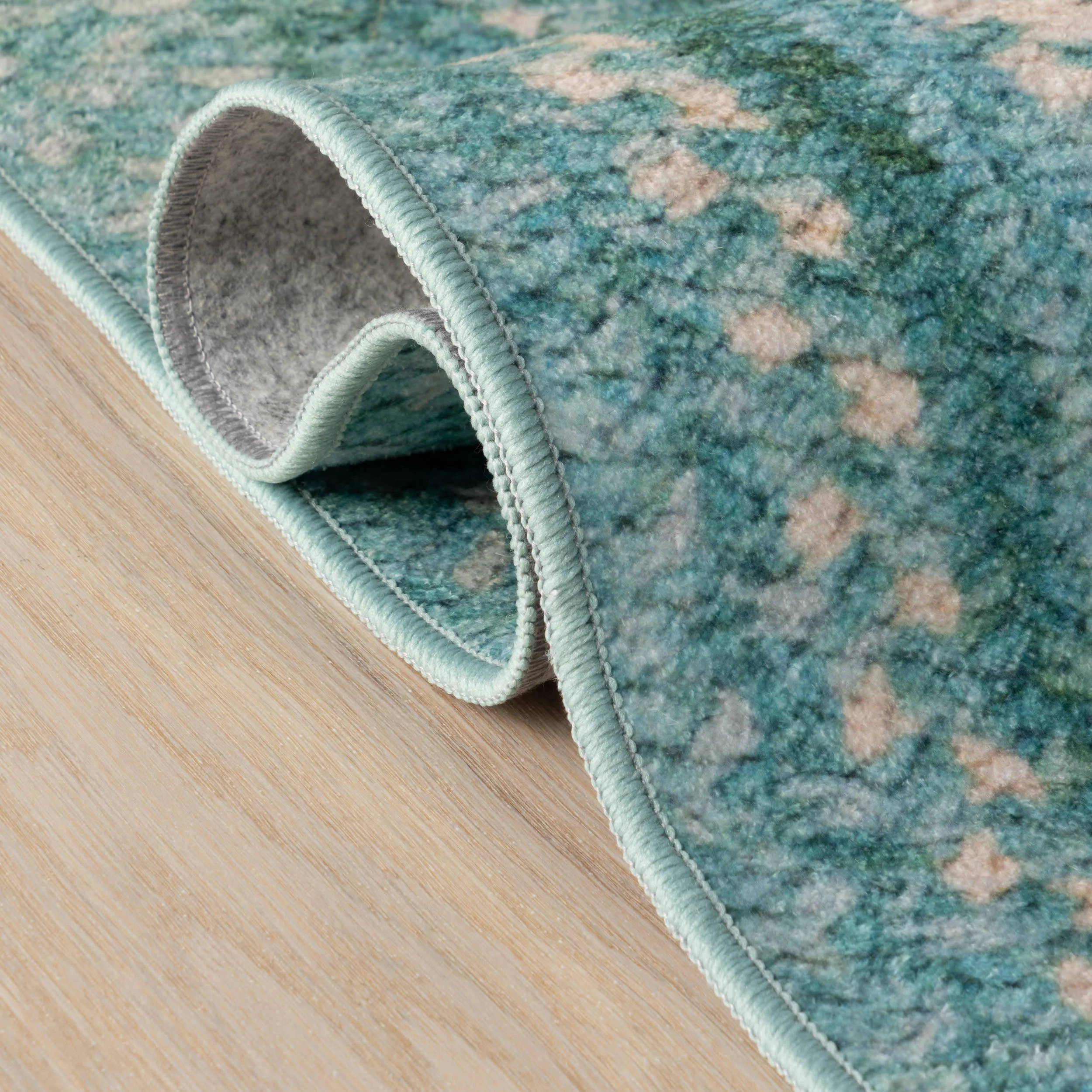 Ebonelle Bordered Bohemian Washable Rug | Teal - Image 7