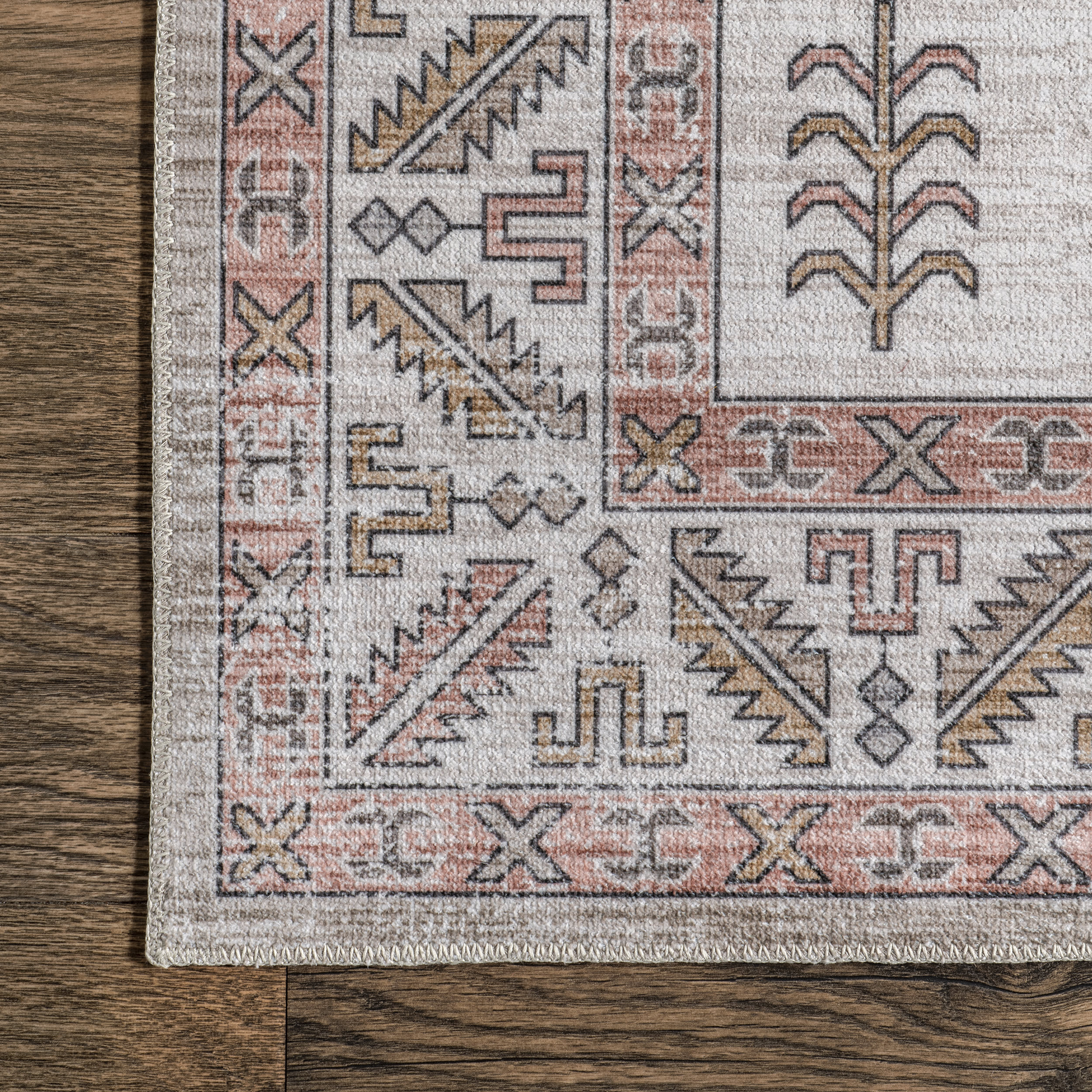 Eboni Traditional Washable Rug | Beige - Image 3