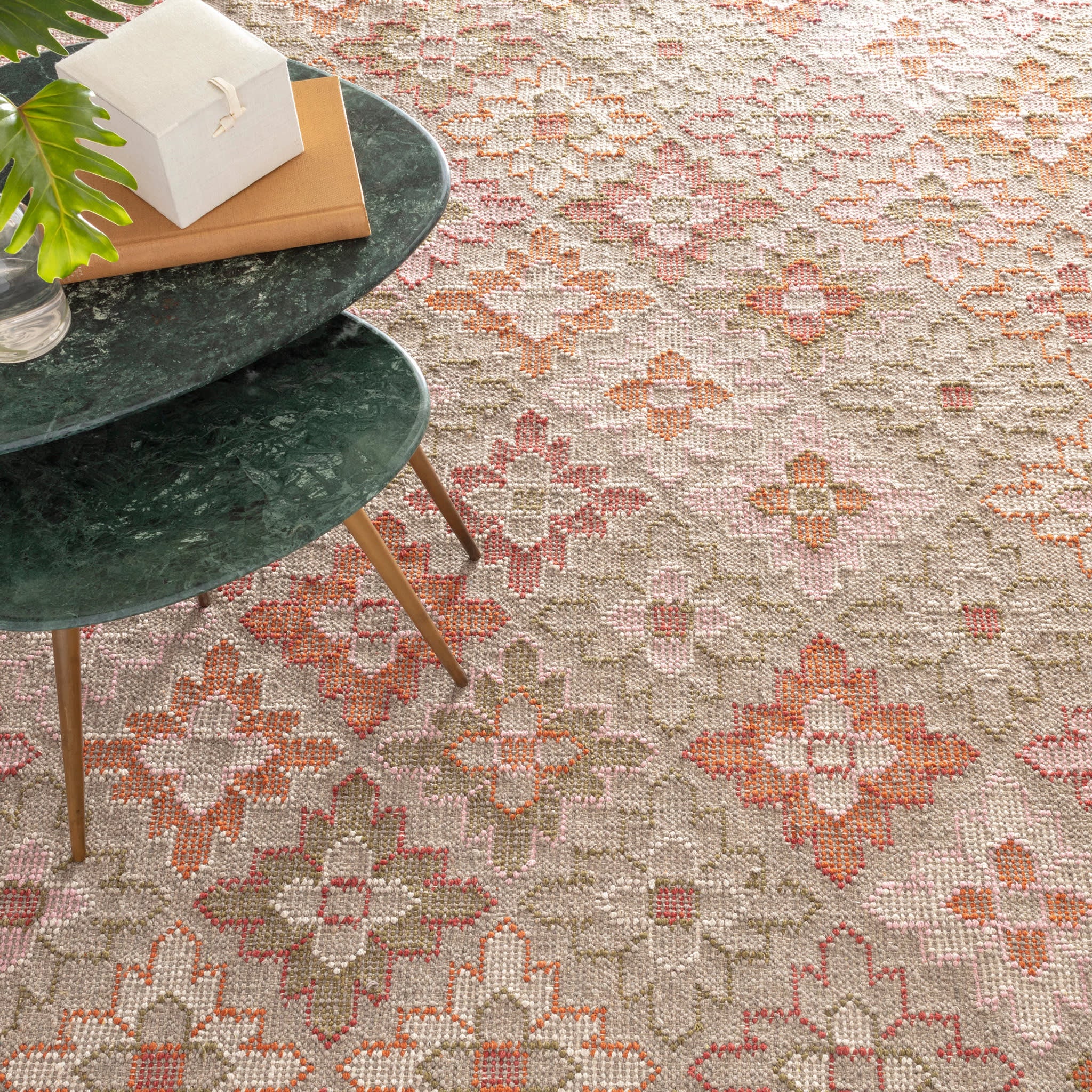Edelweiss Hand Loom Knotted Cotton Rug | Multi - Image 3