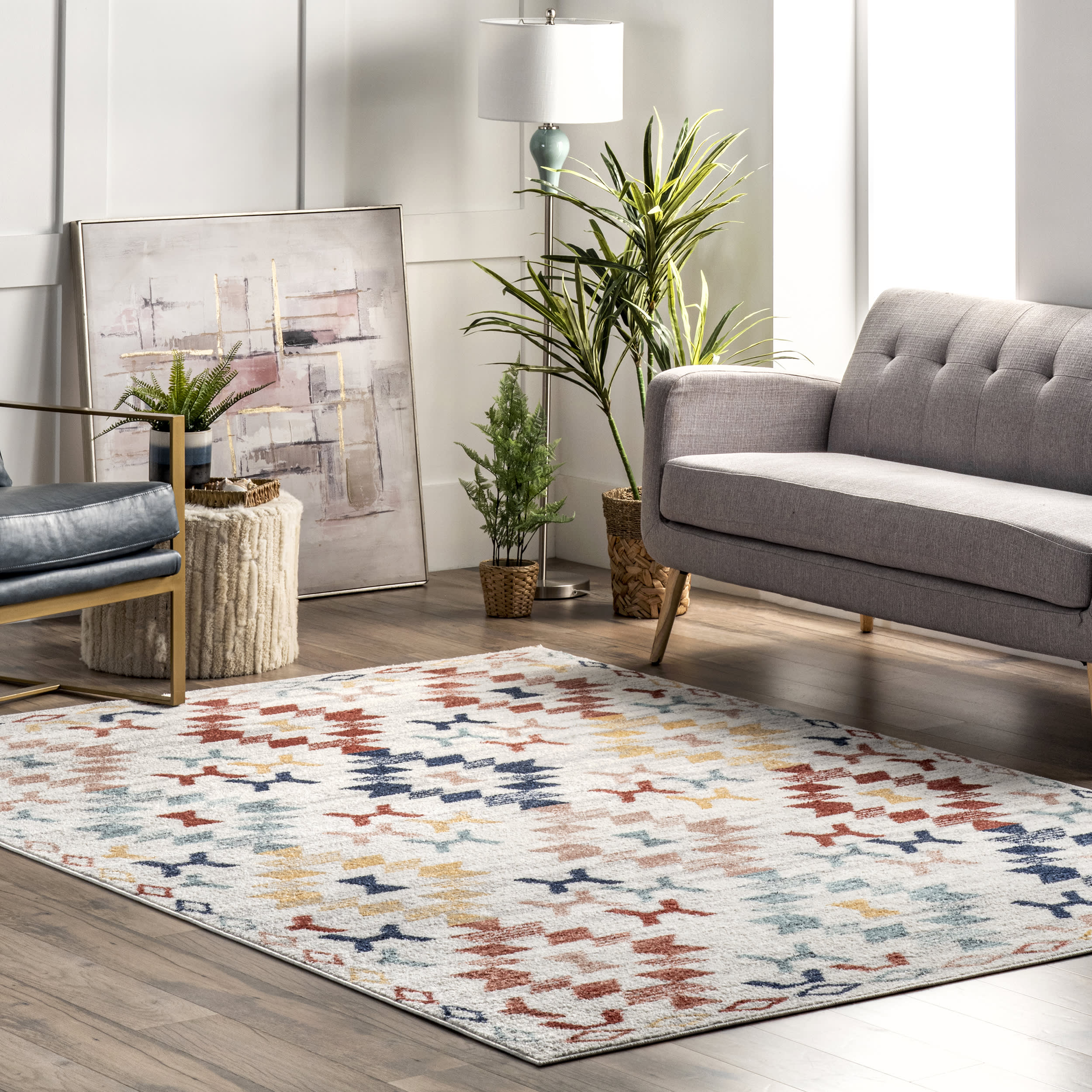 Eden Aztec Trellis Rug | Beige - Image 2