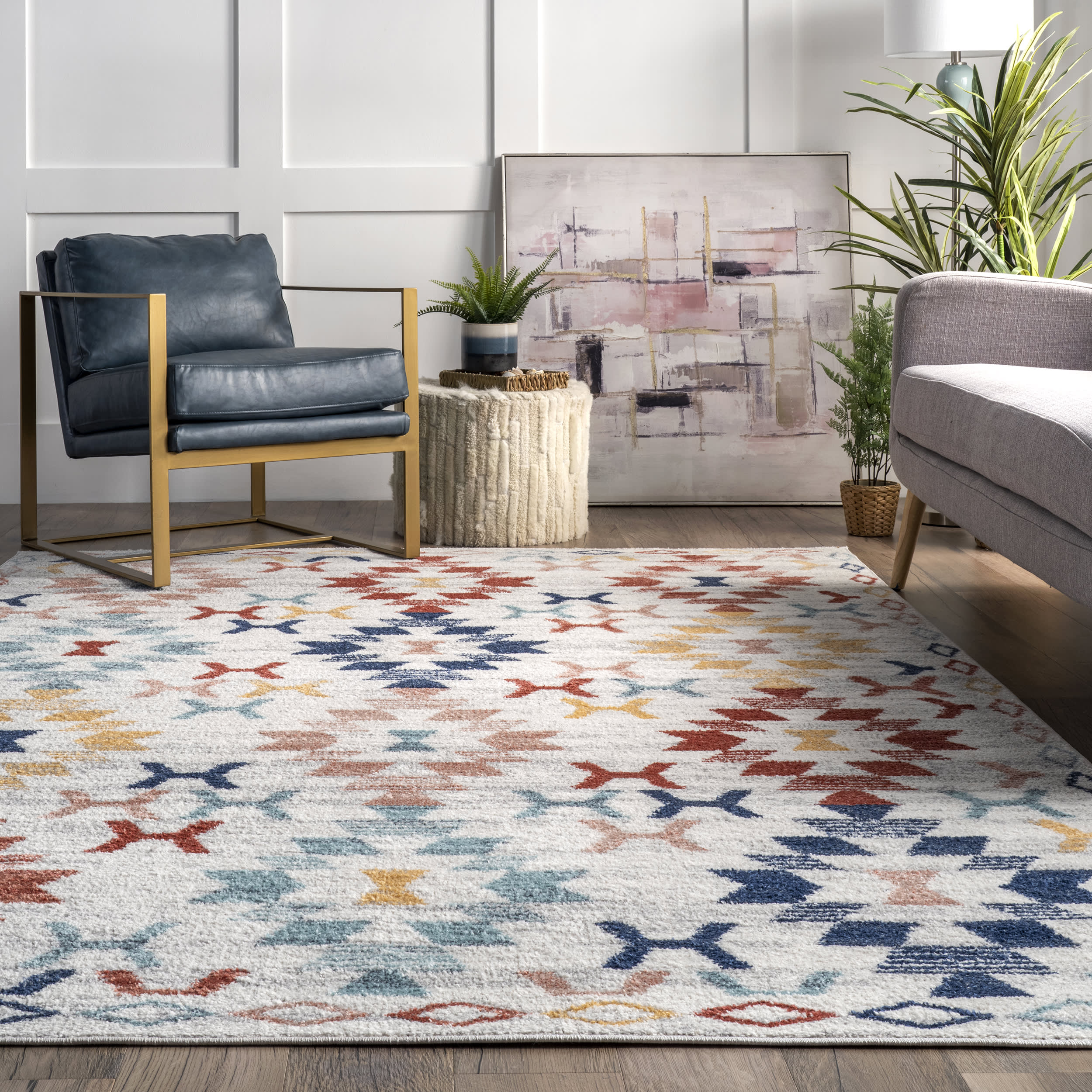 Eden Aztec Trellis Rug | Beige - Image 4