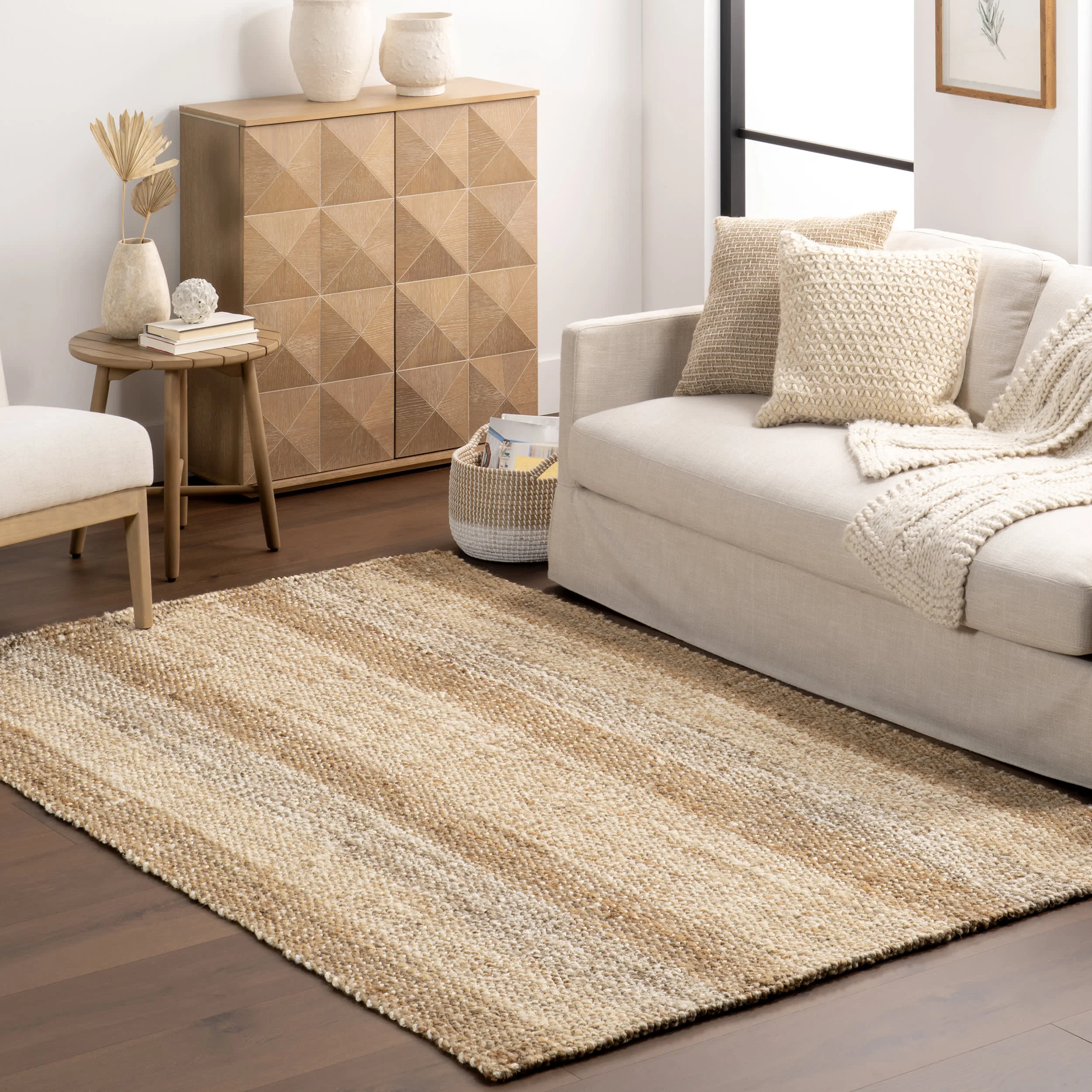 Edie Handwoven Striped Jute Rug | Ivory - Image 2