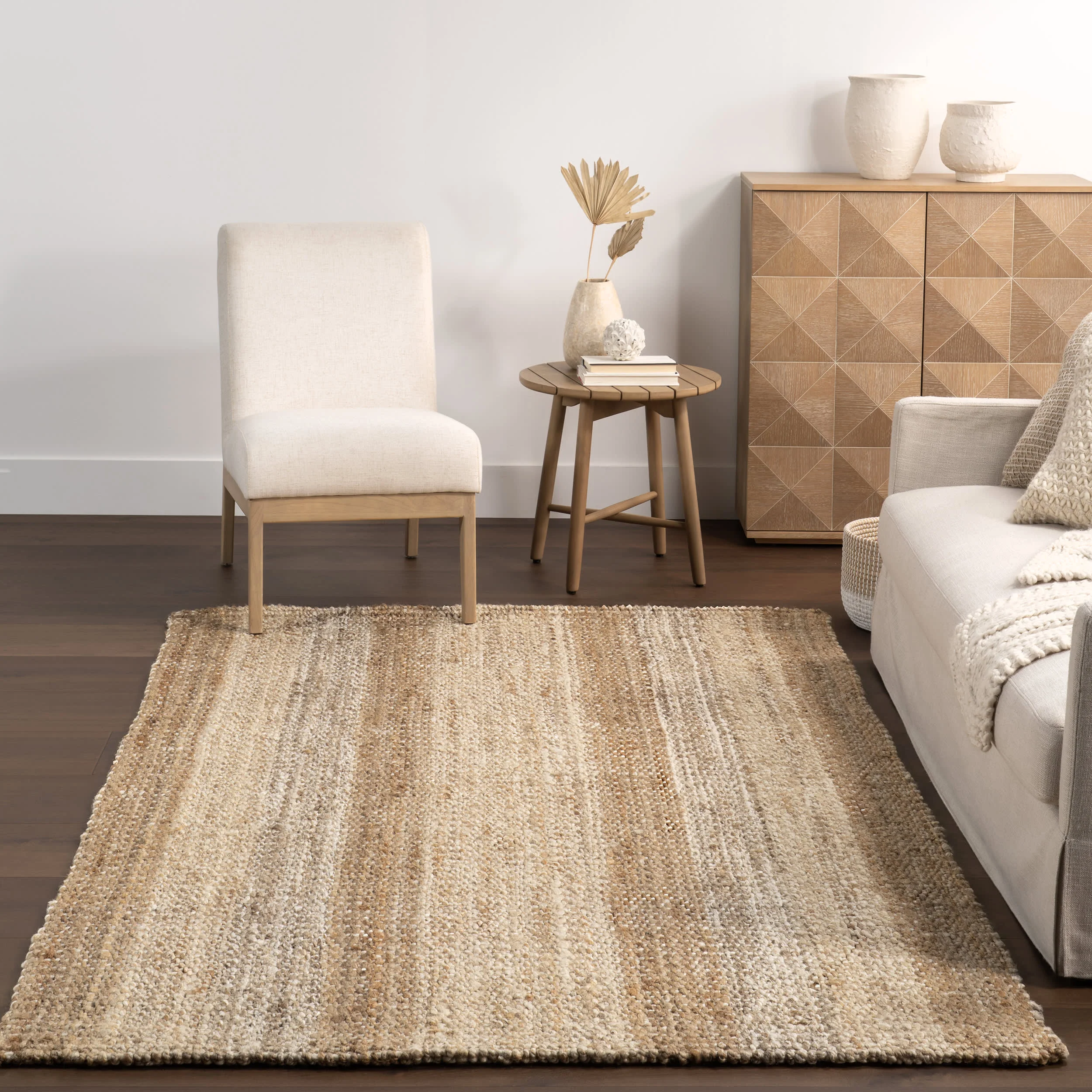 Edie Handwoven Striped Jute Rug | Ivory - Image 4