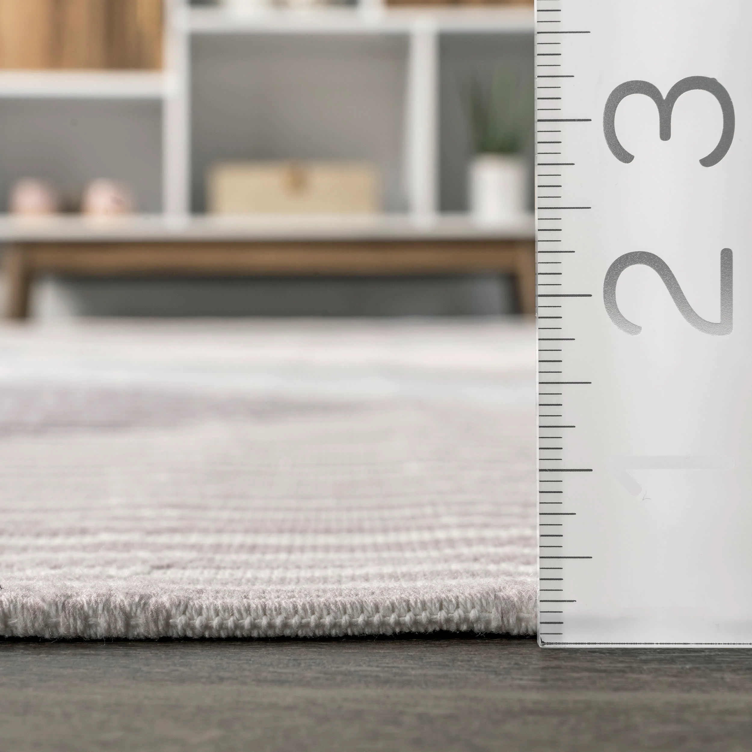 Effie Washable Pinstriped Rug | Beige - Image 5