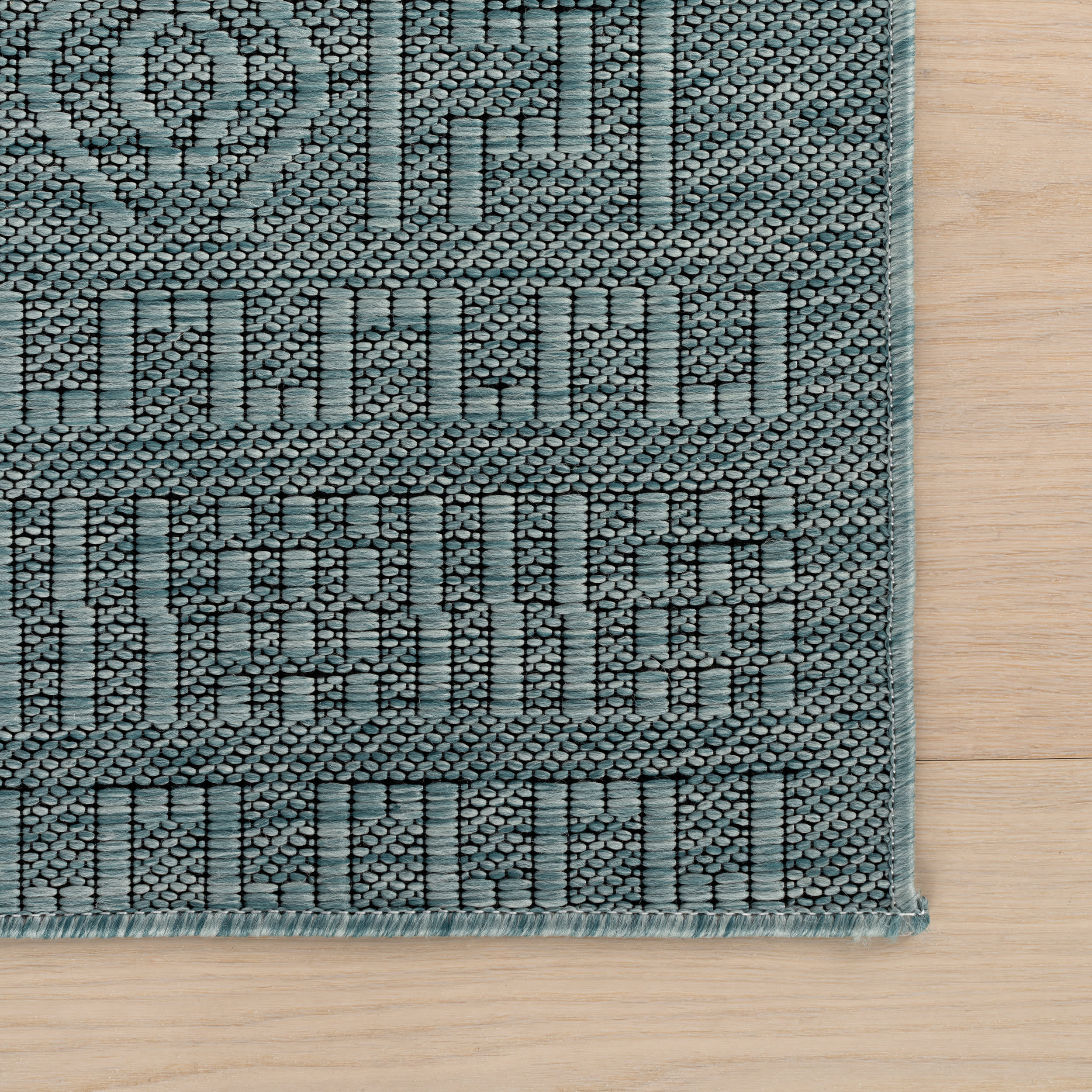 Eiraz Contemporary Solid Indoor/Outdoor Rug | Aqua - Image 4