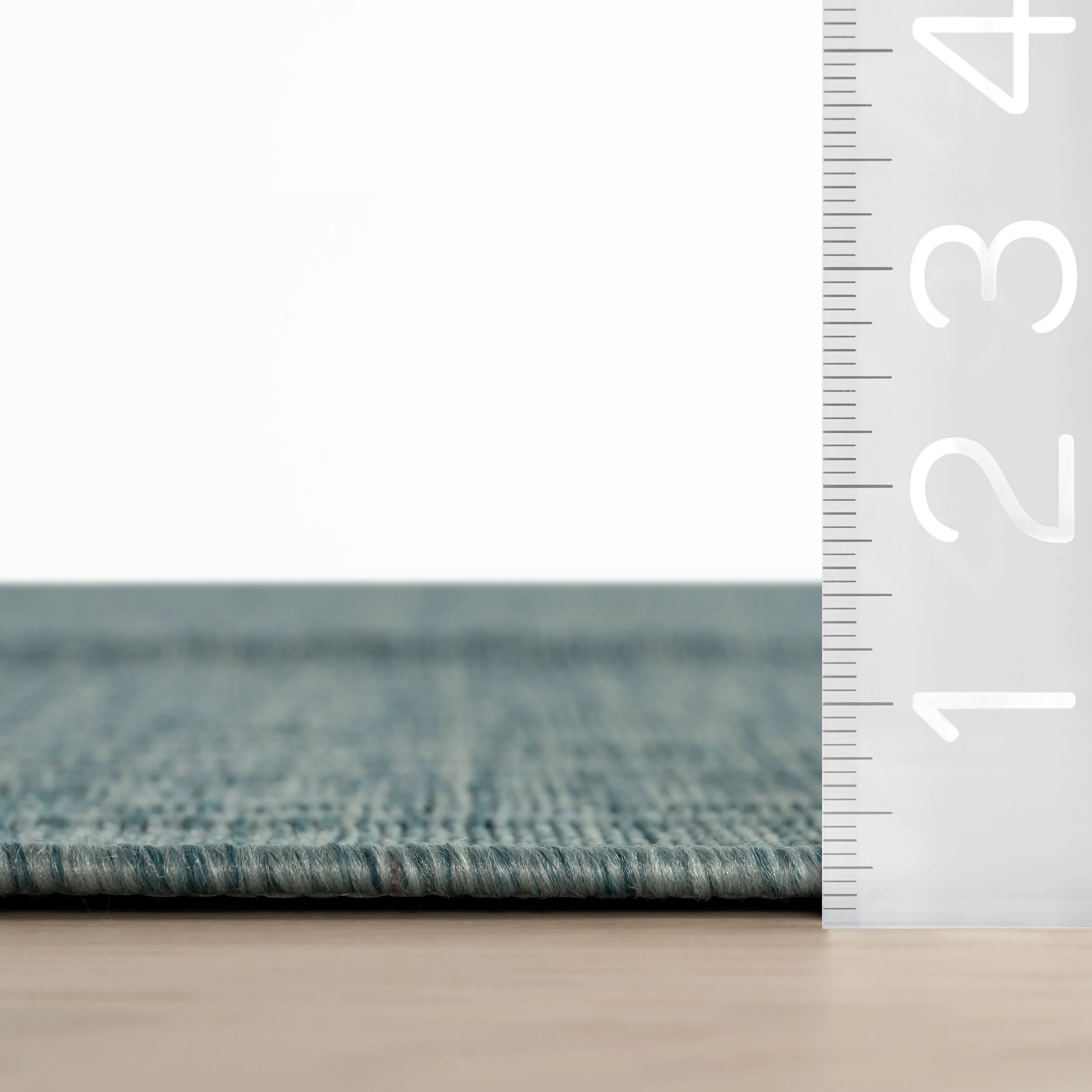 Eiraz Contemporary Solid Indoor/Outdoor Rug | Aqua - Image 5