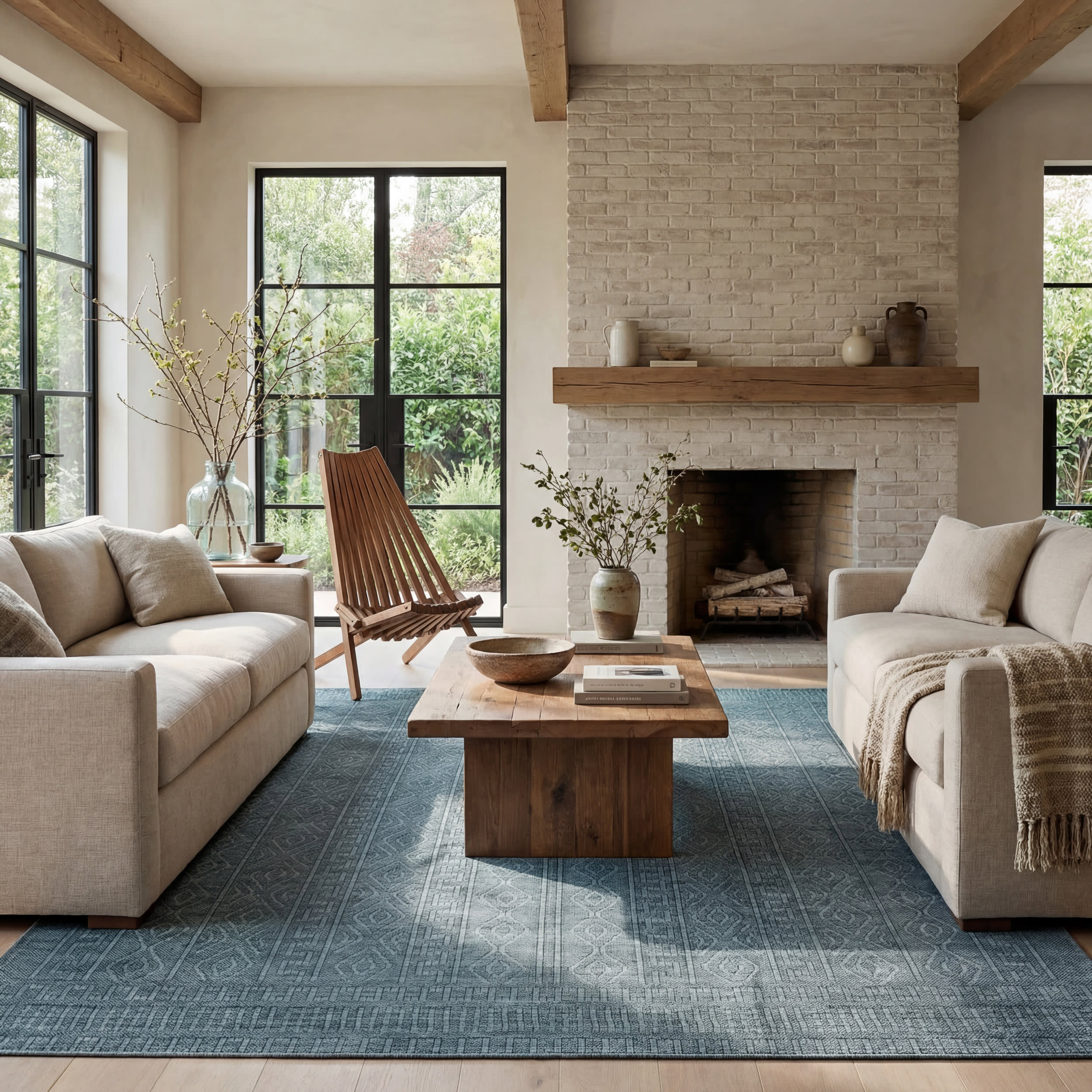 Eiraz Contemporary Solid Indoor/Outdoor Rug | Aqua - Image 9