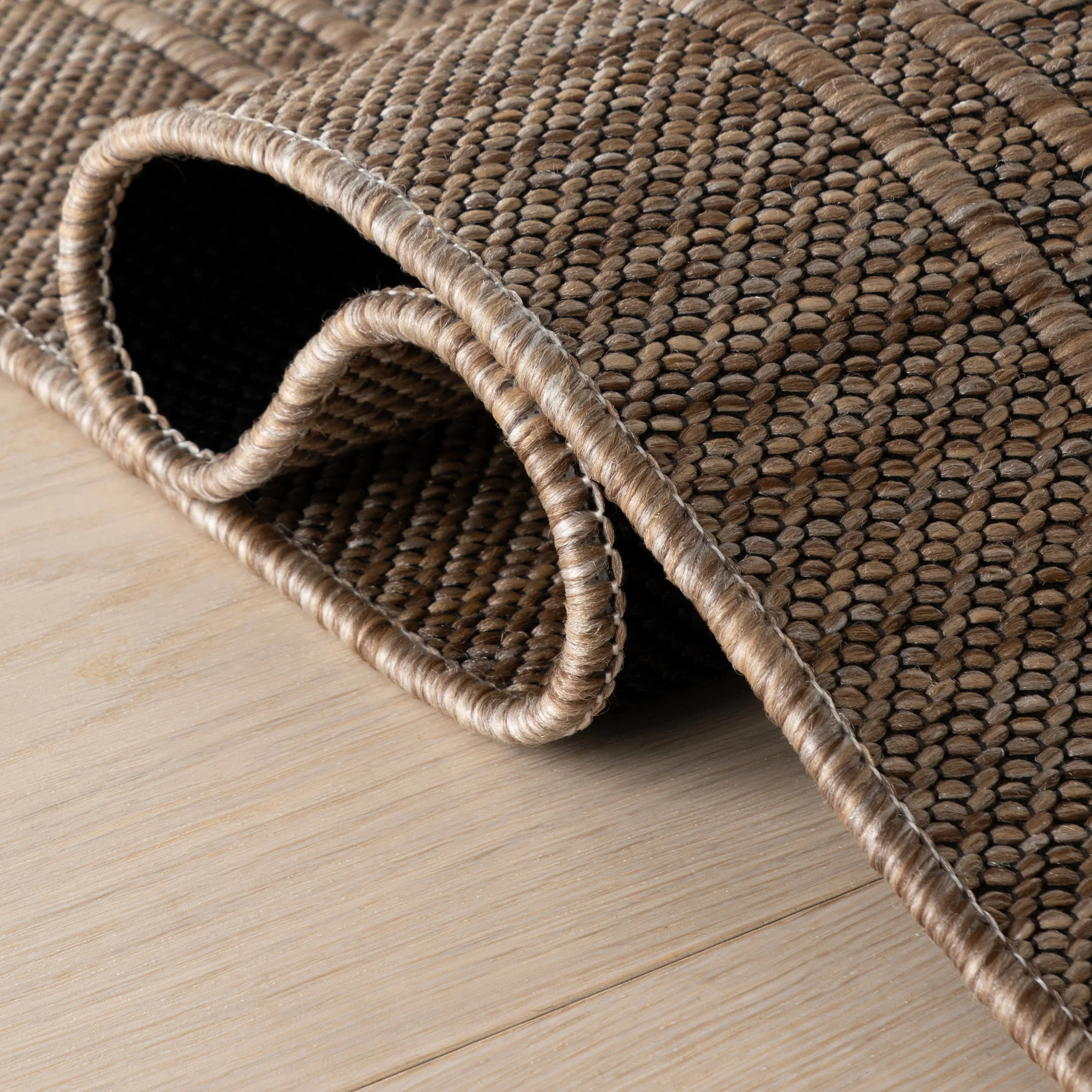 Eiraz Contemporary Solid Indoor/Outdoor Rug | Brown - Image 10