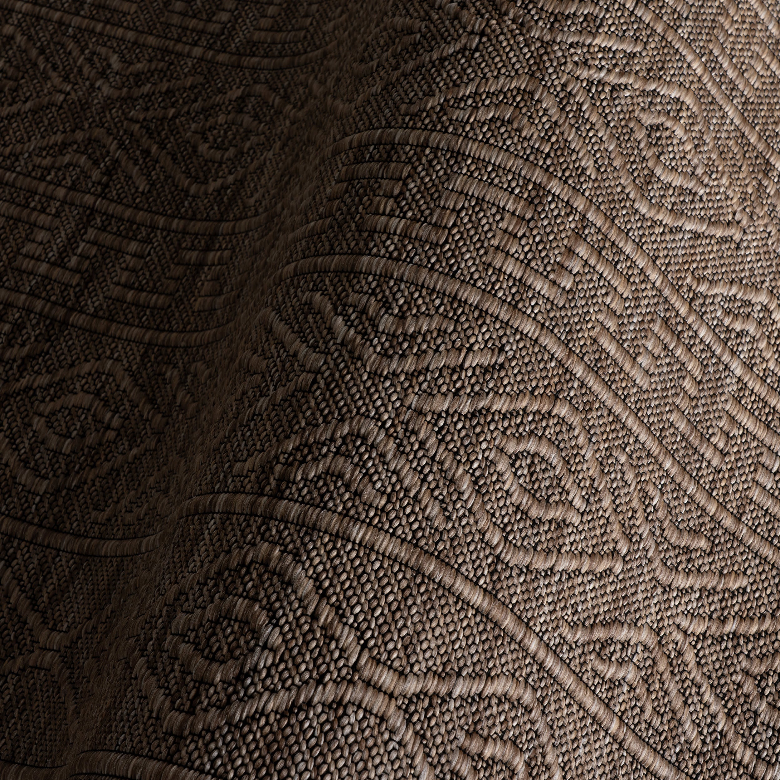 Eiraz Contemporary Solid Indoor/Outdoor Rug | Brown - Image 3