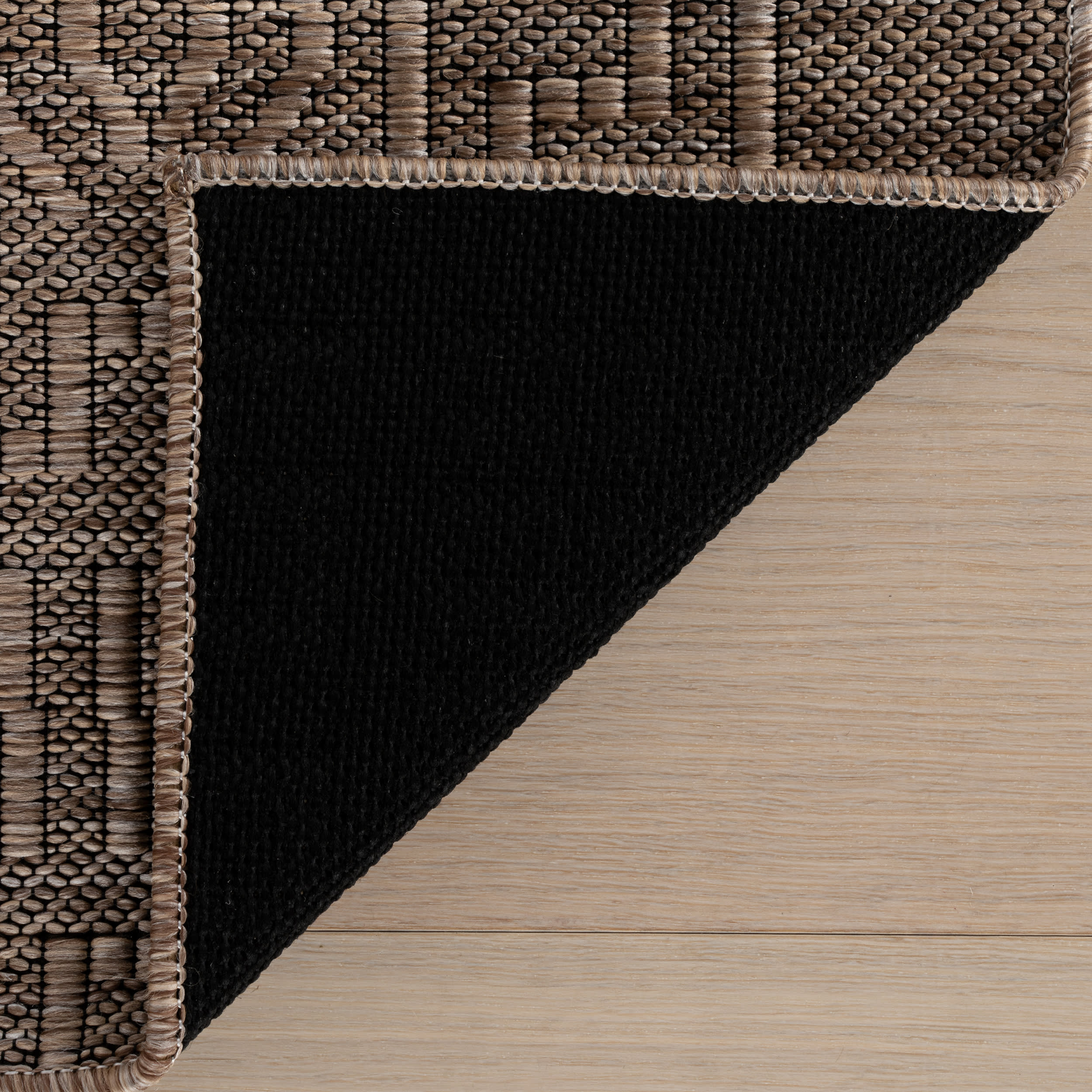 Eiraz Contemporary Solid Indoor/Outdoor Rug | Brown - Image 8