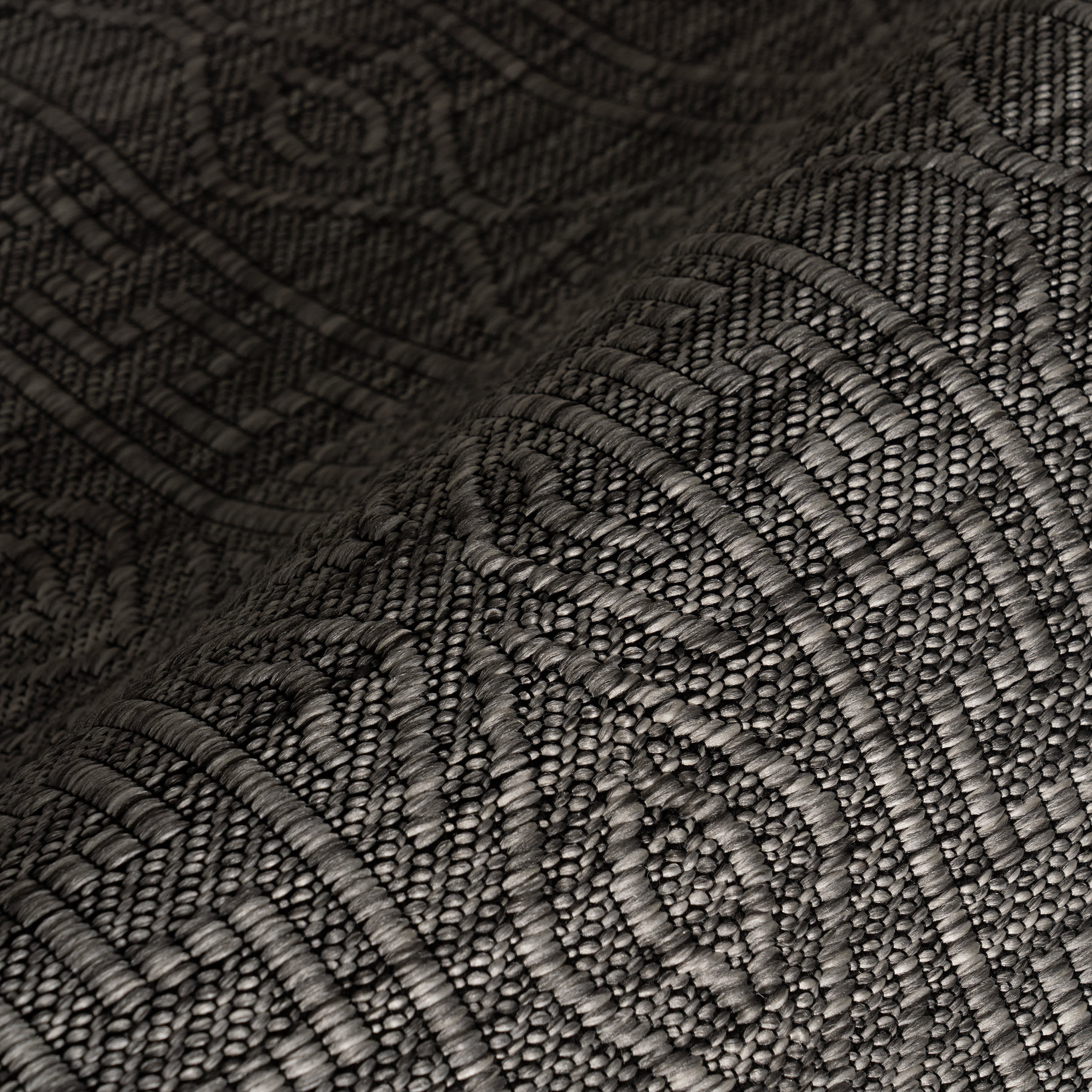 Eiraz Contemporary Solid Indoor/Outdoor Rug | Grey - Image 3