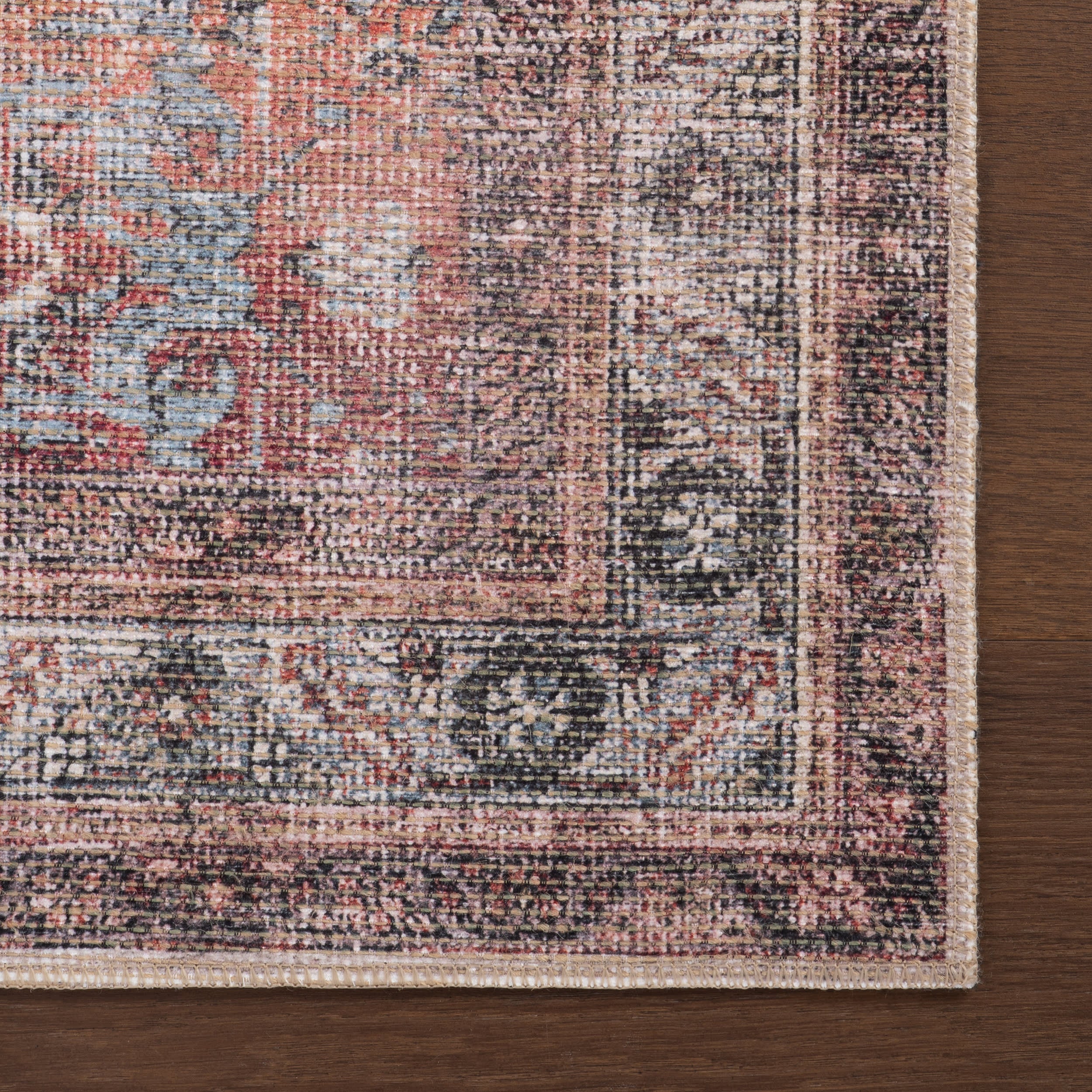 Eirene Antiqued Jute-Blend Rug | Red - Image 4