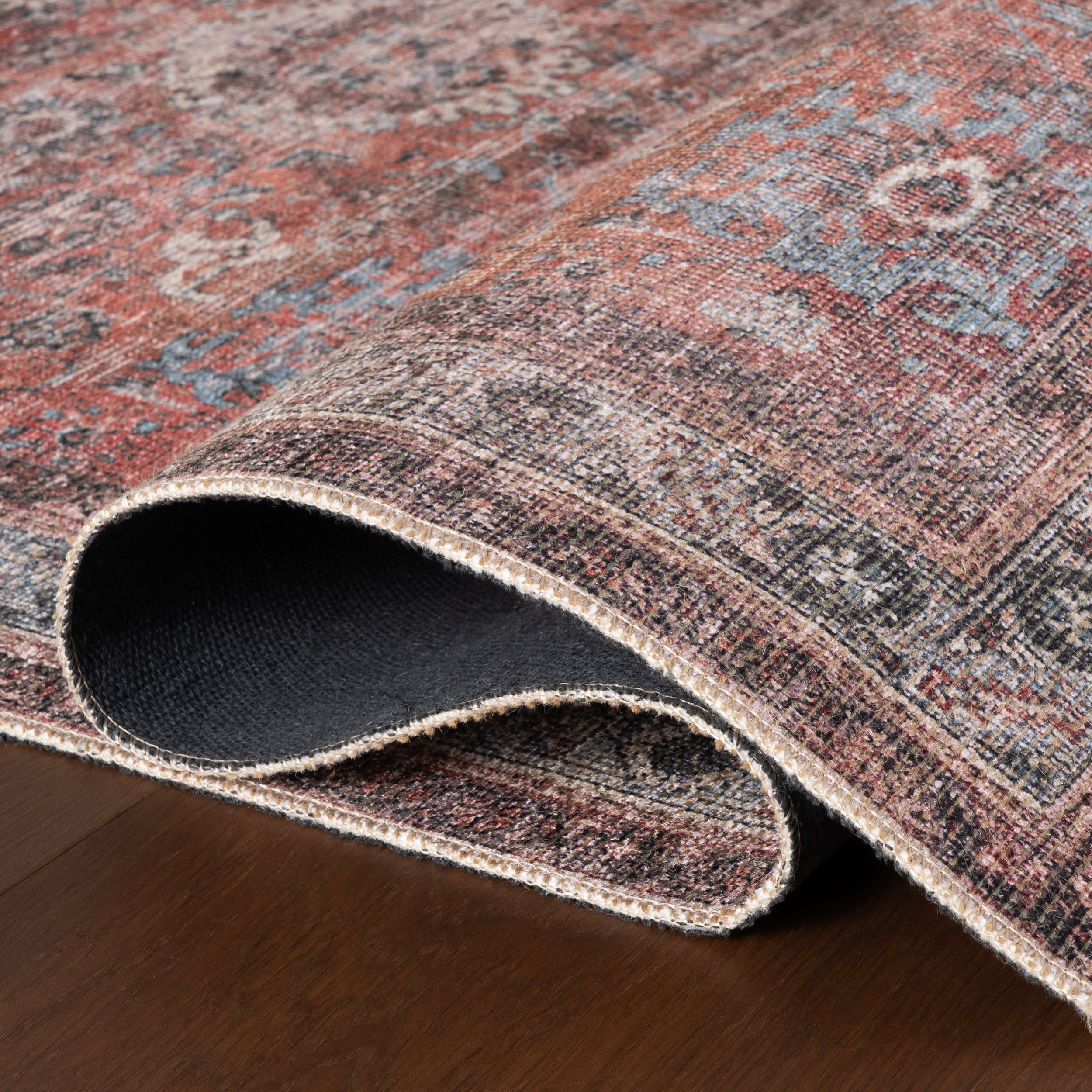 Eirene Antiqued Jute-Blend Rug | Red - Image 7