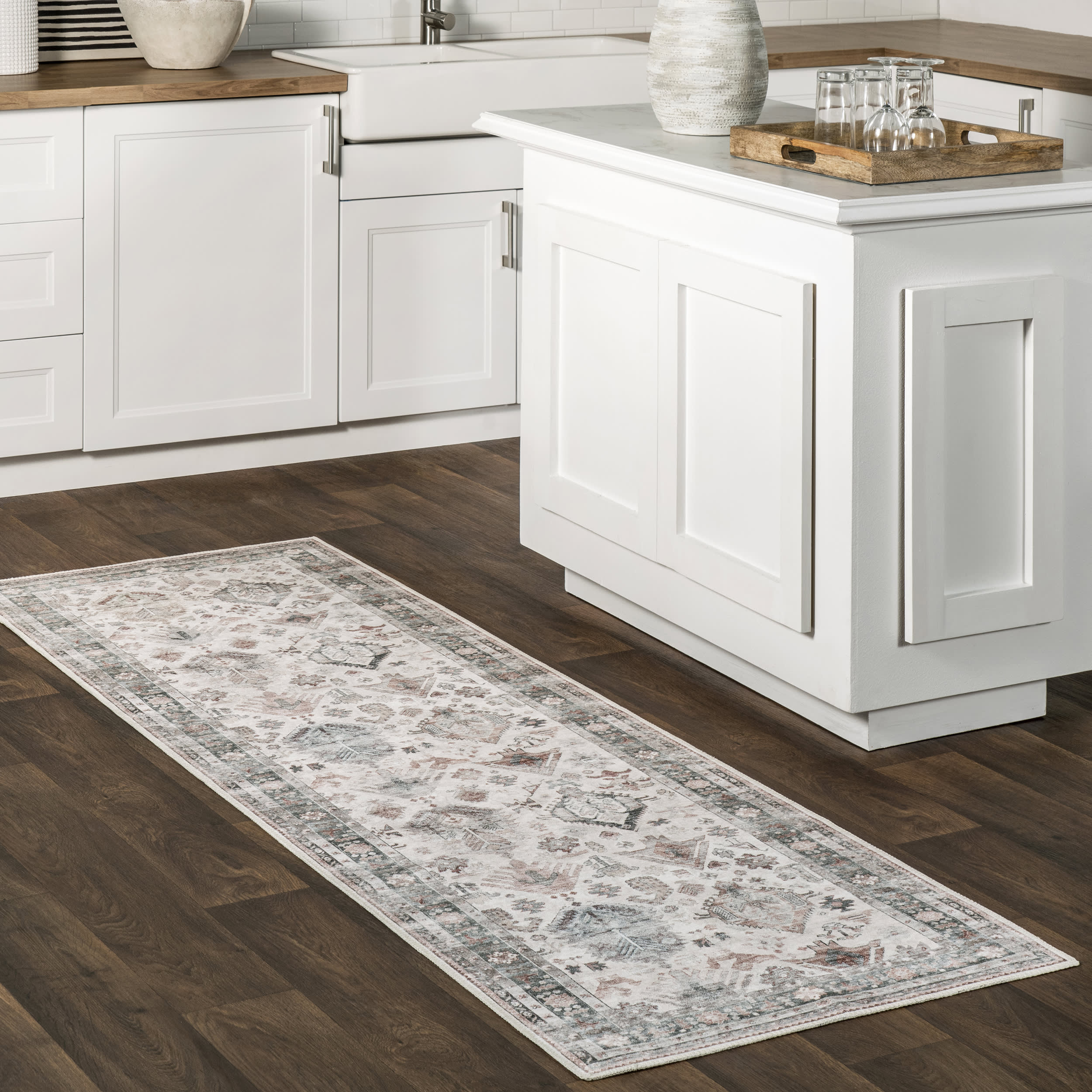 Elandra Spill Proof Washable Rug | Ivory Multicolor - Image 2