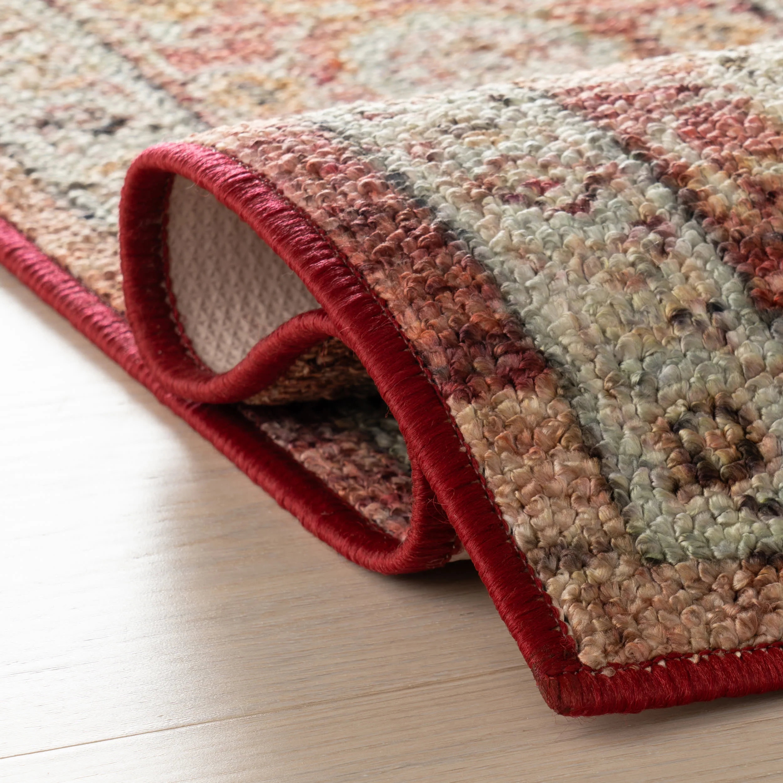Elarin Traditional Medallion Washable Rug | Red - Image 11