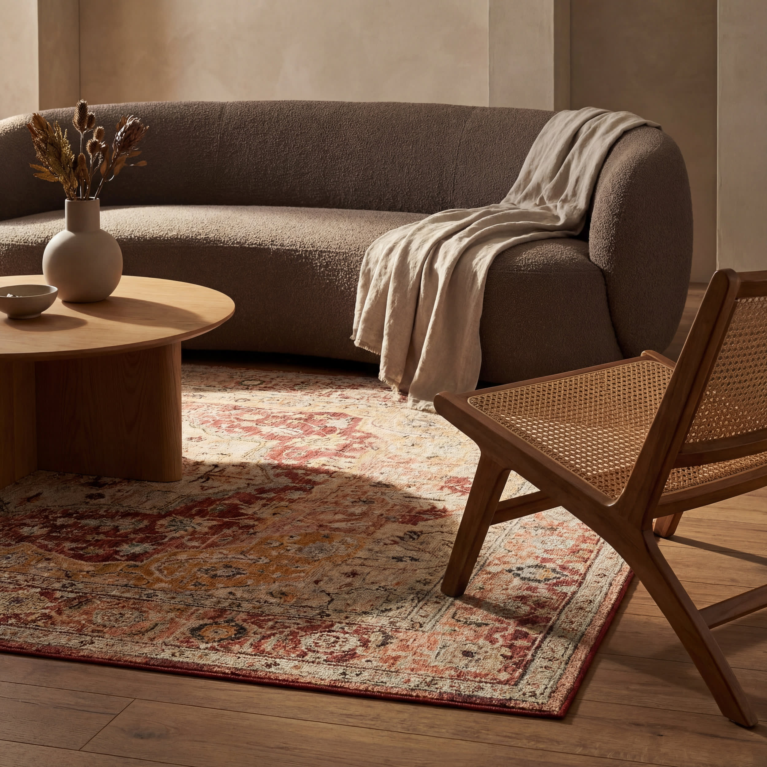 Elarin Traditional Medallion Washable Rug | Red - Image 5