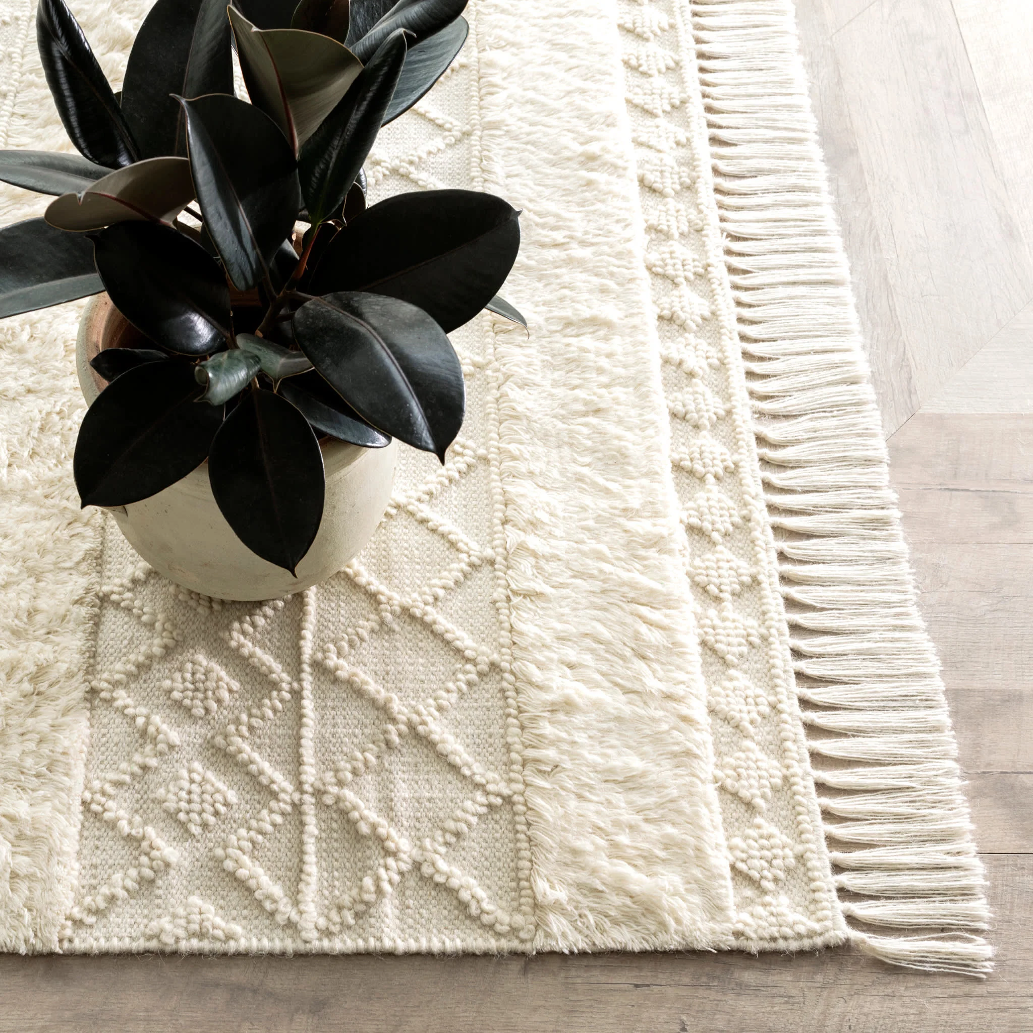 Eleanor Handwoven Wool Rug | Ivory - Image 2