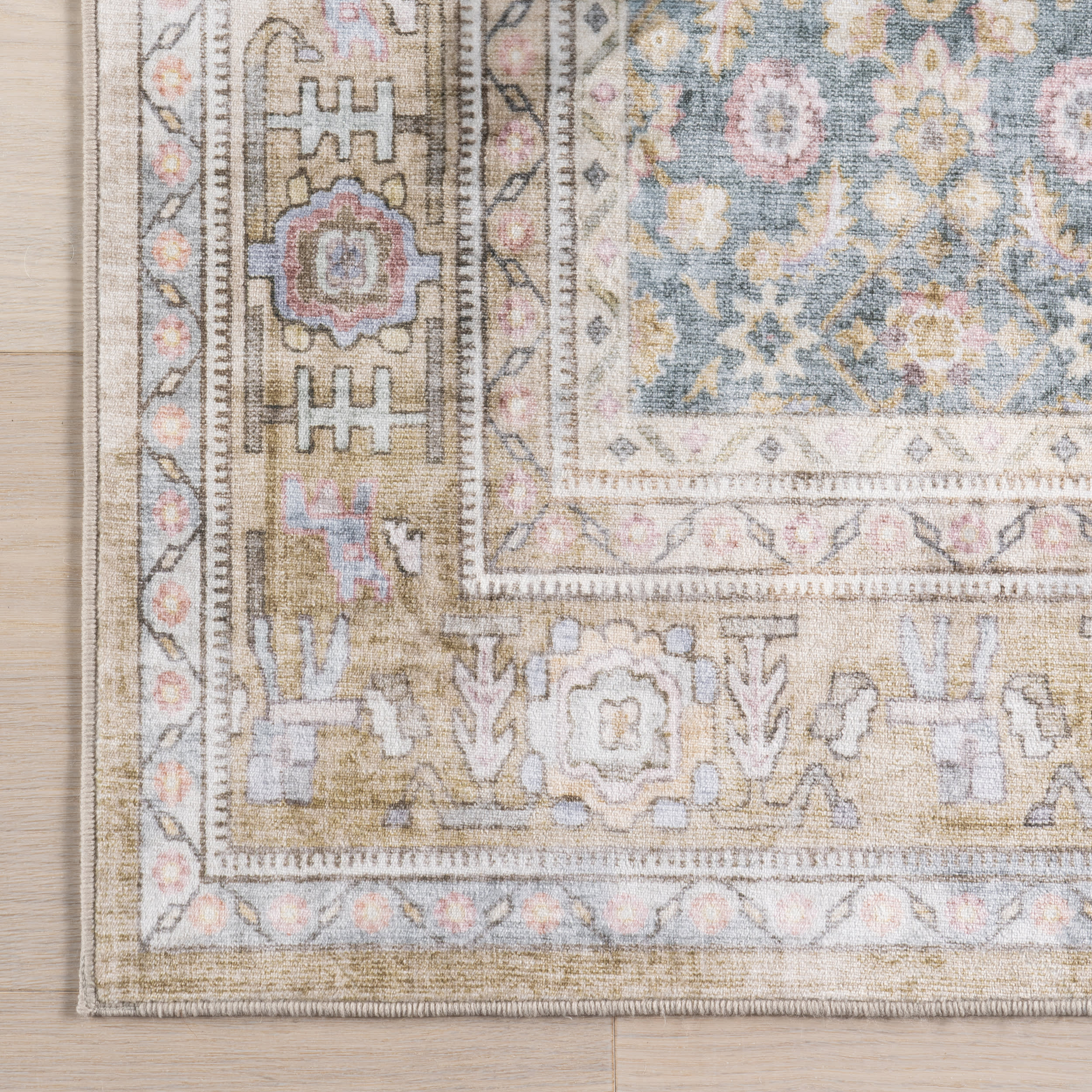 Elia Medallion Washable Rug | Teal - Image 4