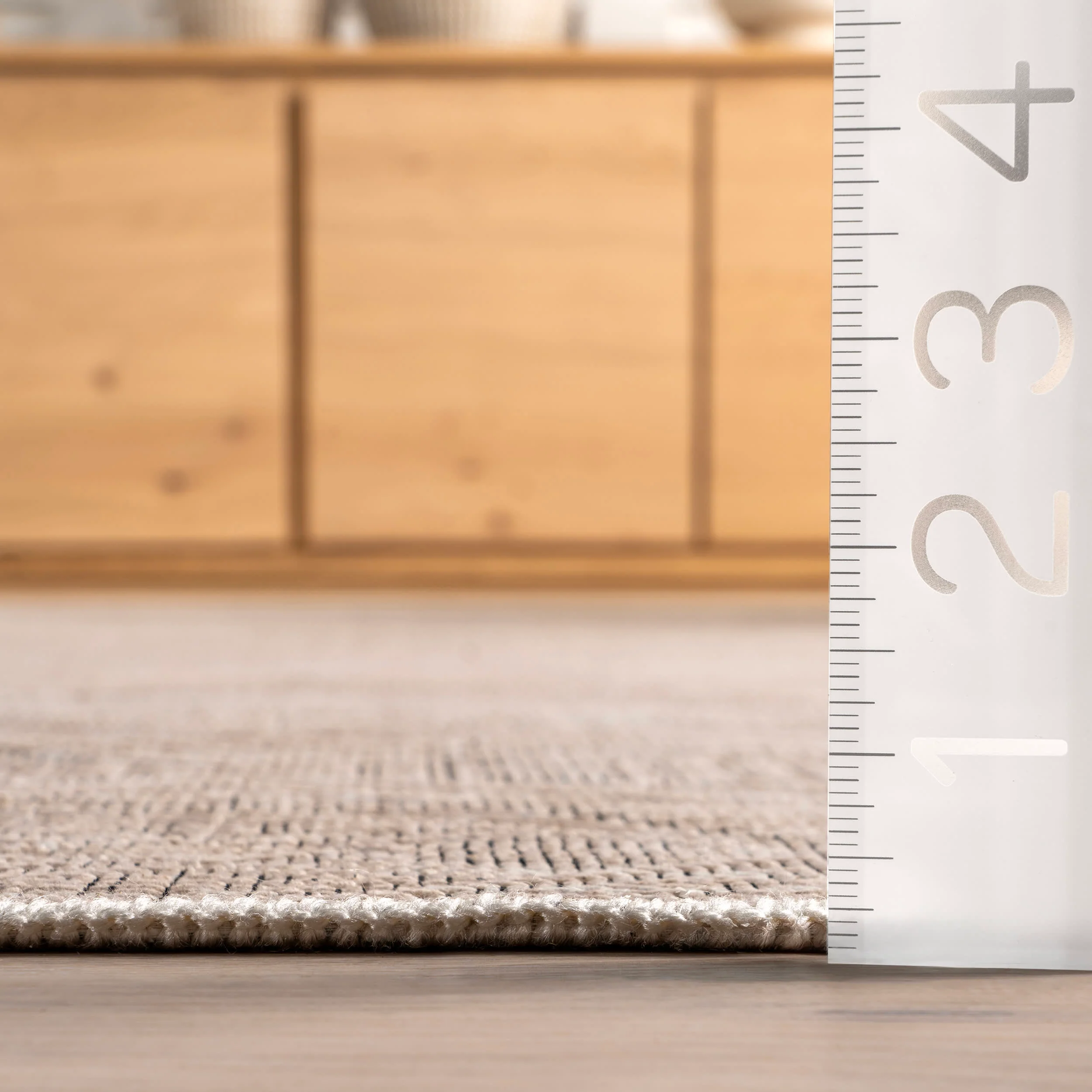 Elin Geometric Washable Rug | Beige - Image 5