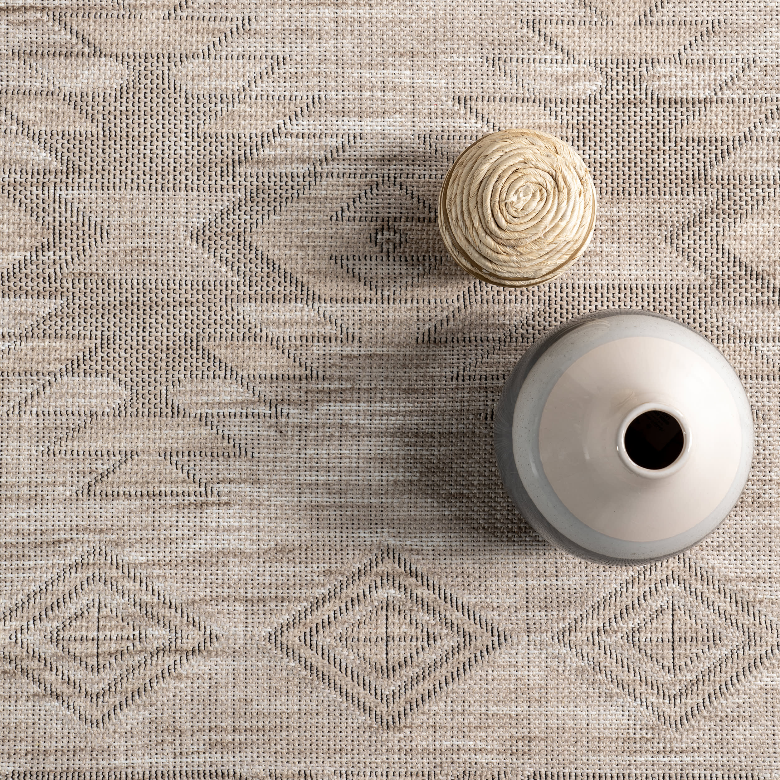 Elin Geometric Washable Rug | Beige - Image 7
