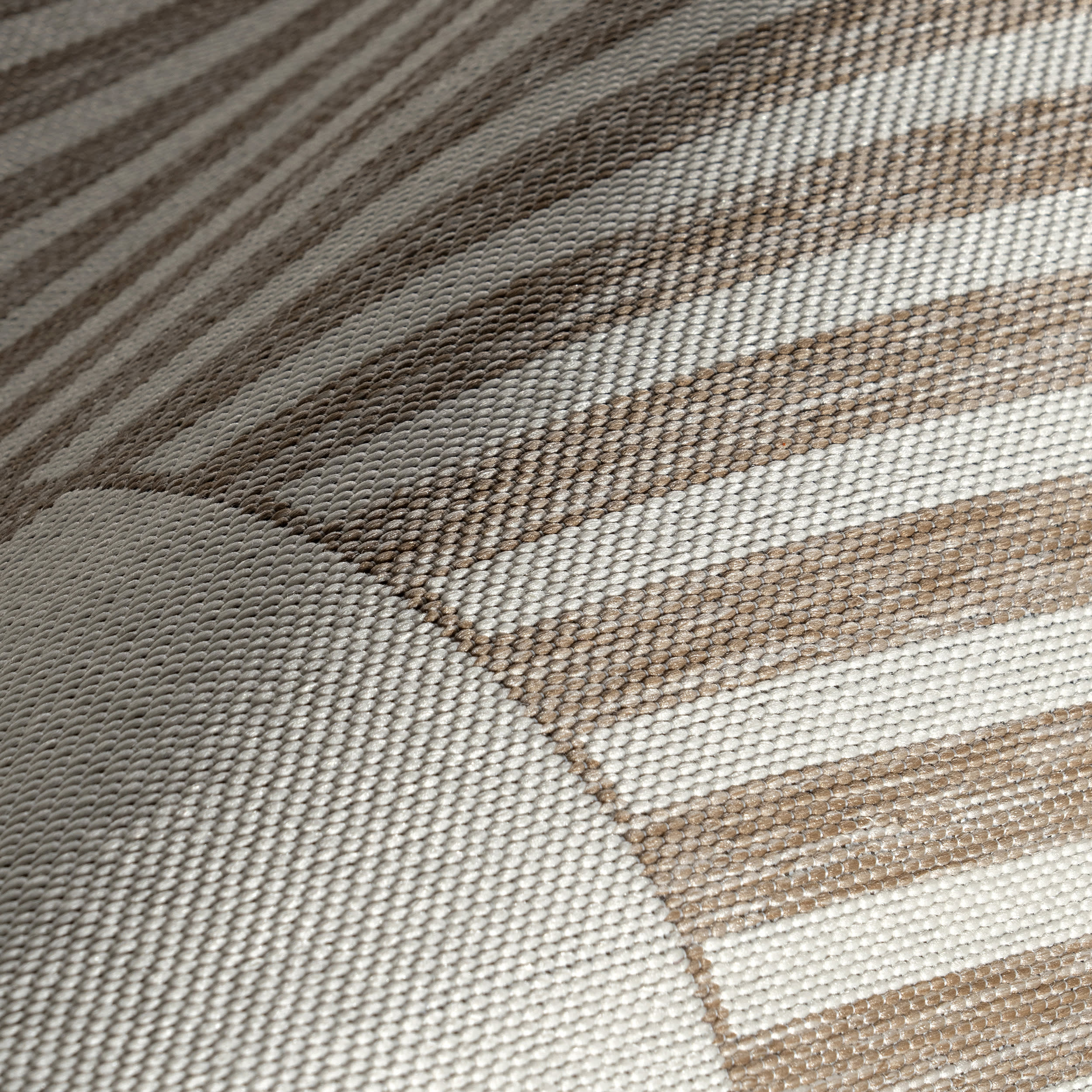 Elina Two-Toned Striped Indoor/Outdoor Rug | Beige - Image 3