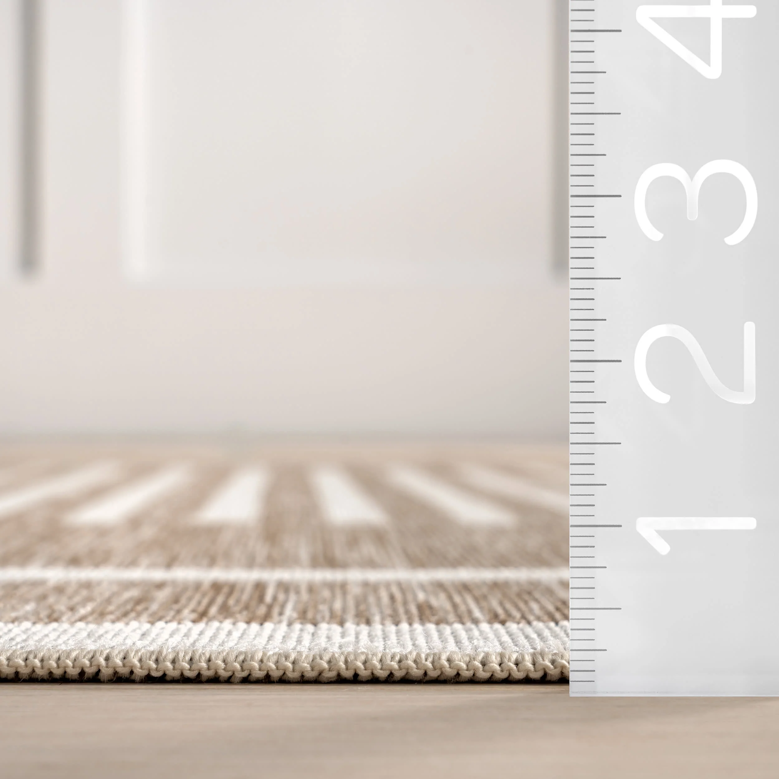 Elina Two-Toned Striped Indoor/Outdoor Rug | Beige - Image 6