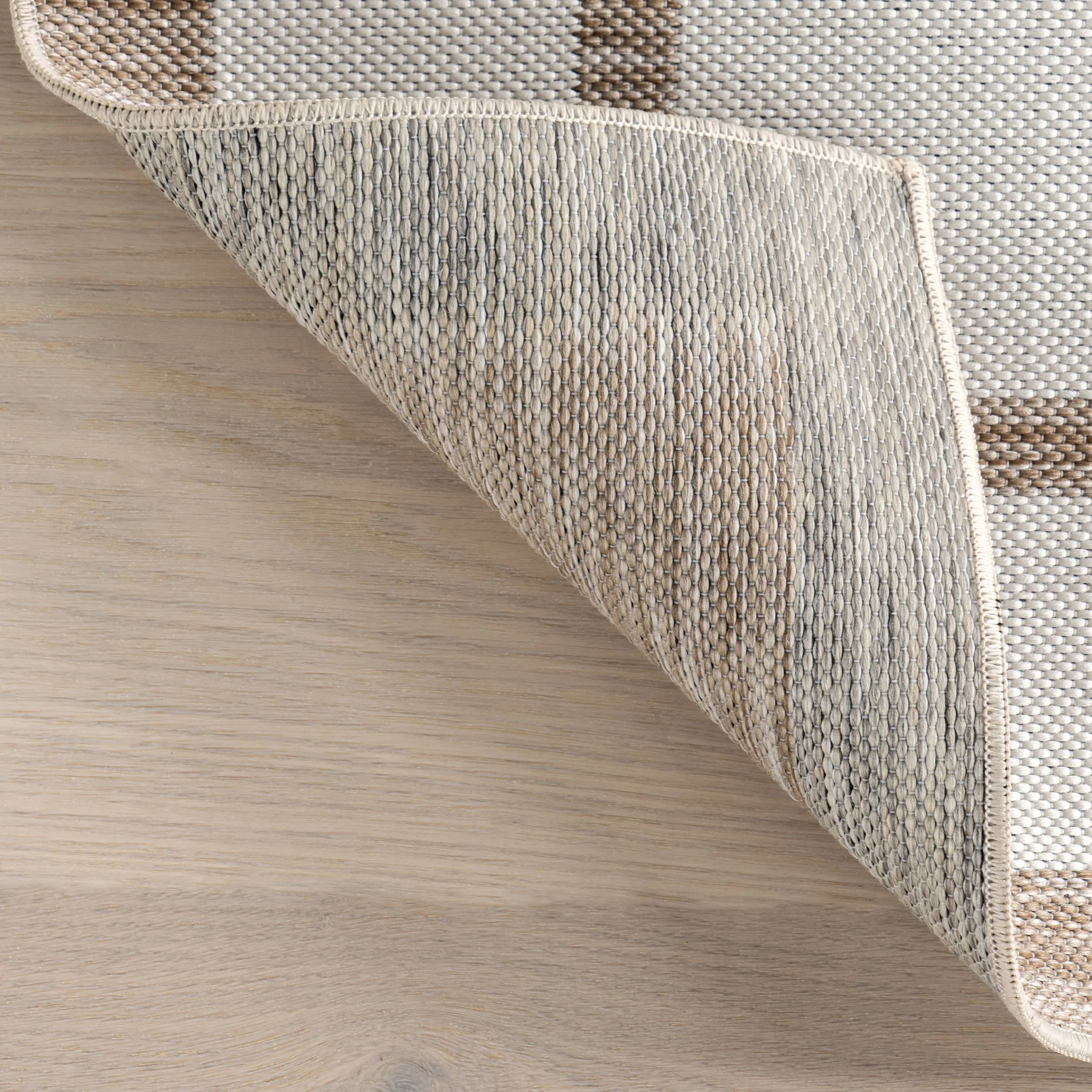 Elina Two-Toned Striped Indoor/Outdoor Rug | Beige - Image 7